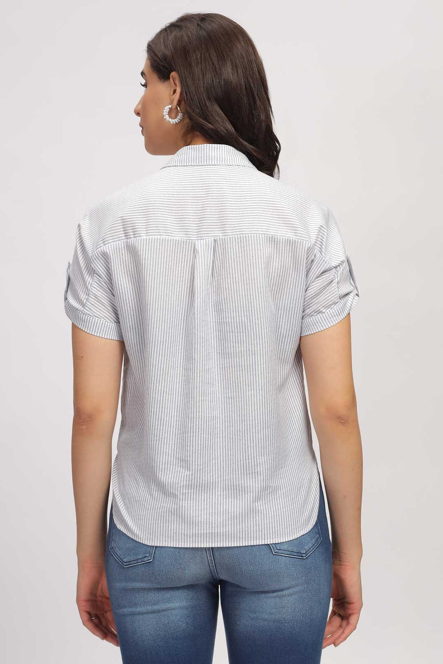 Waist Tie-Up shirt - White