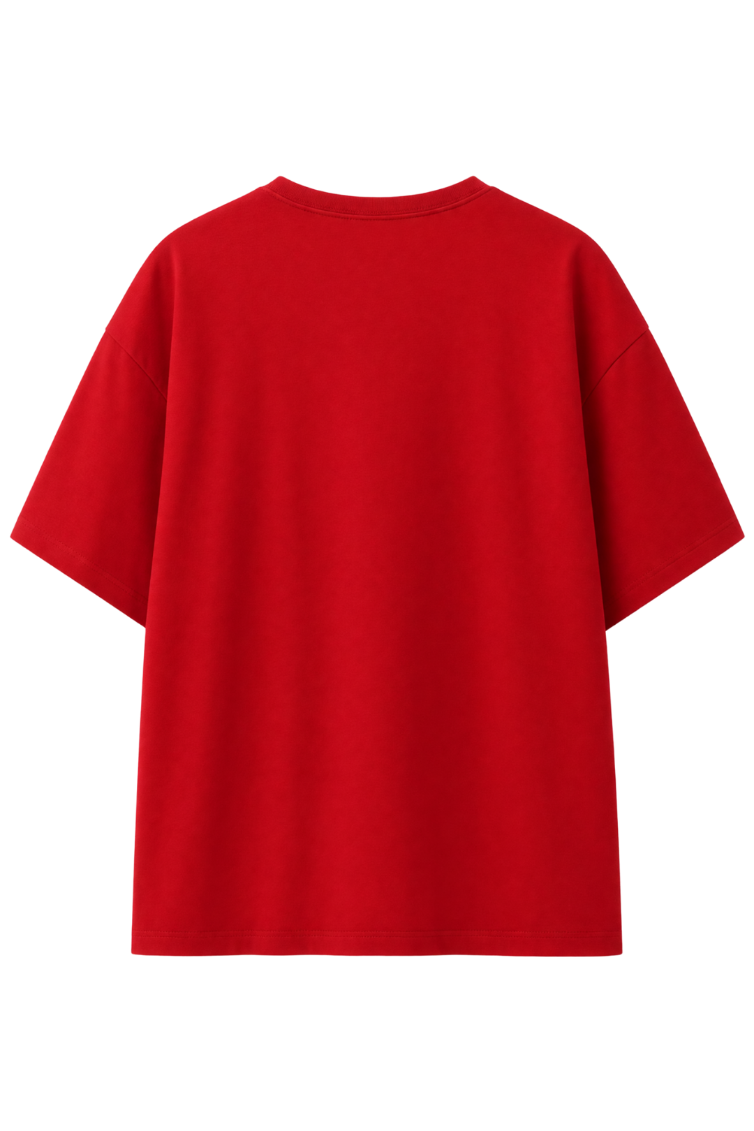 Cotton Oversized Solid Tshirt - Red