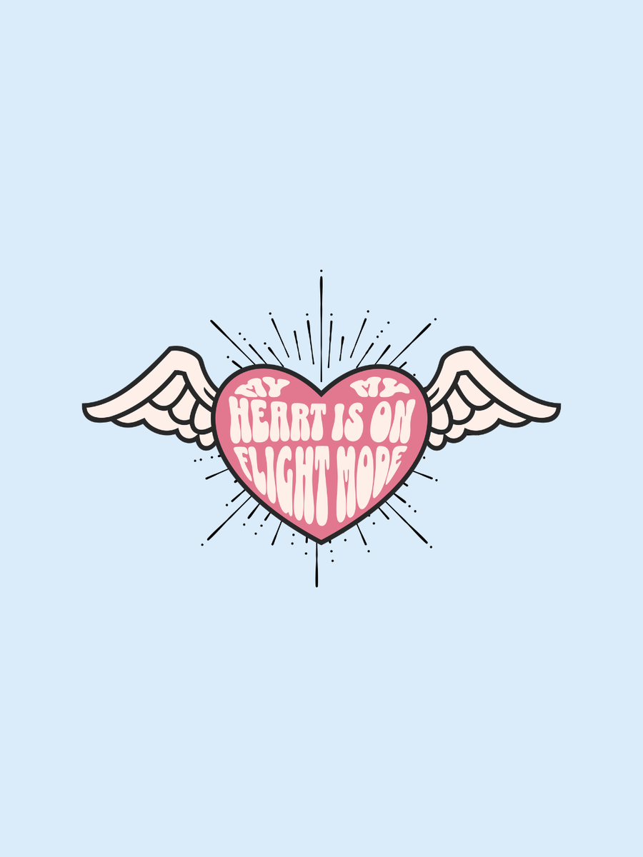 Cotton Relaxed fit Tshirt - Sky blue - My heart is on flight mode