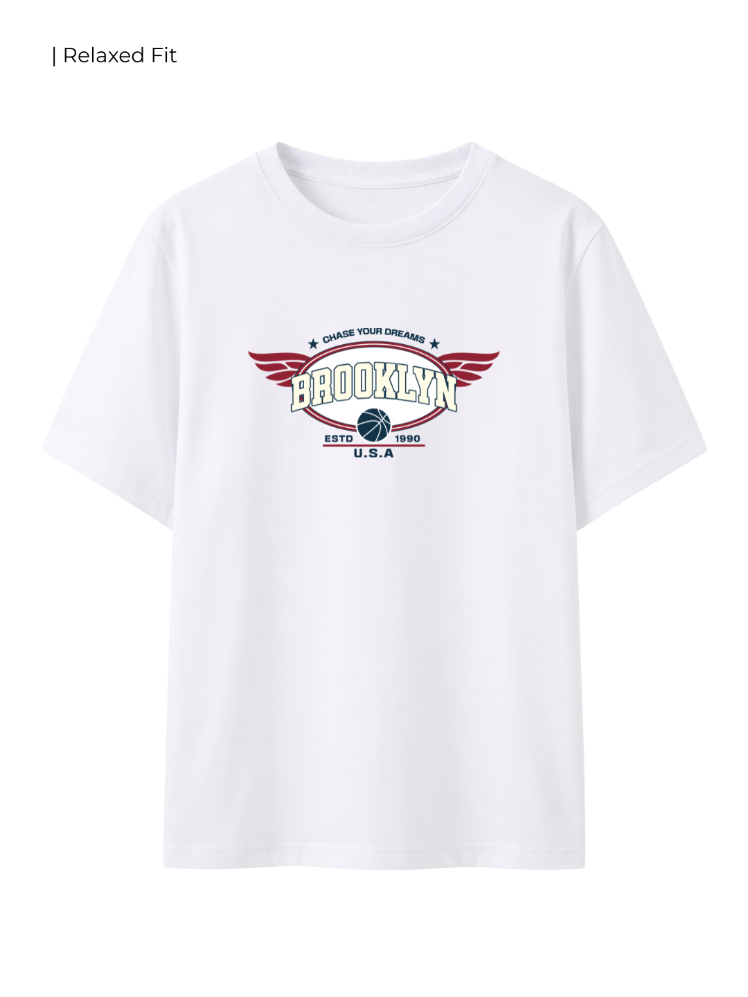 Cotton Relaxed fit Tshirt - White - Brooklyn hat