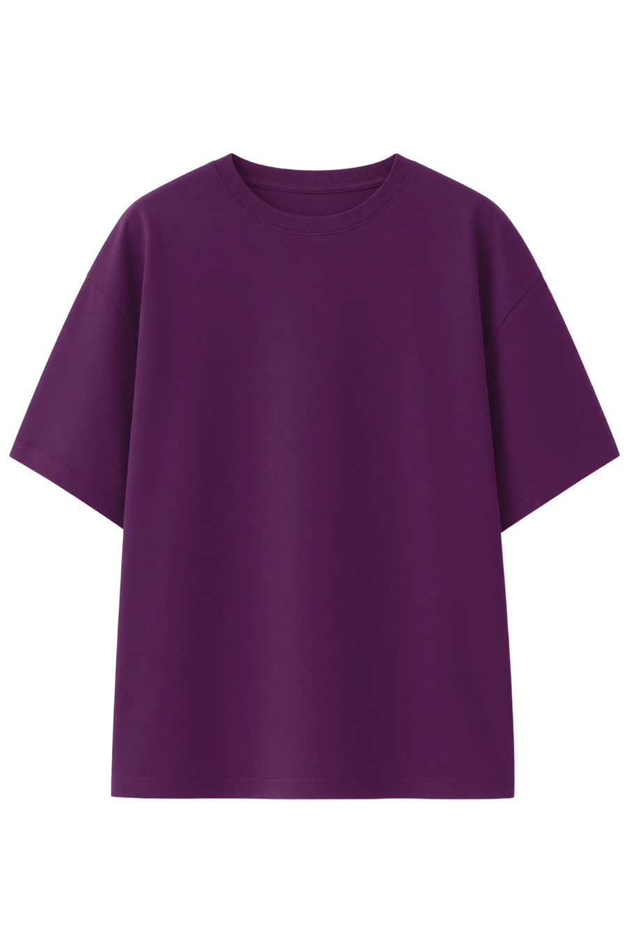 Cotton Oversized Solid Tshirt - Purple
