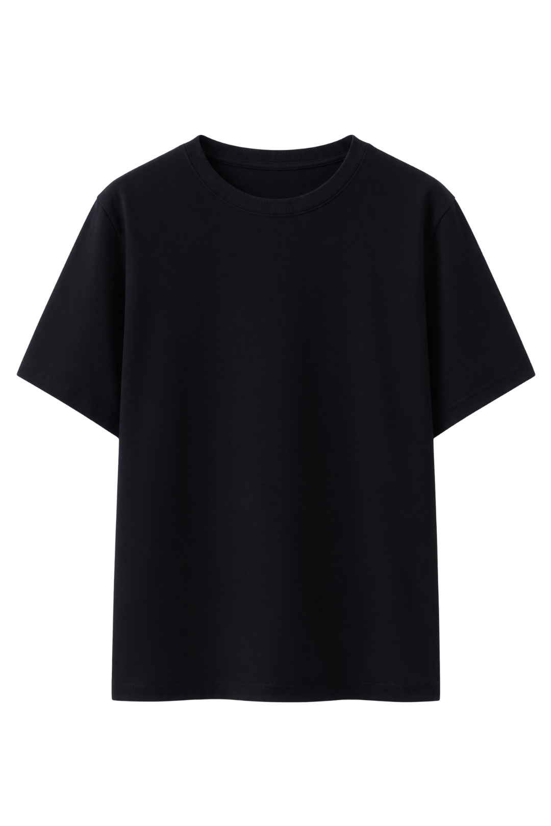 Cotton Relaxed fit Solid Tshirt - Black