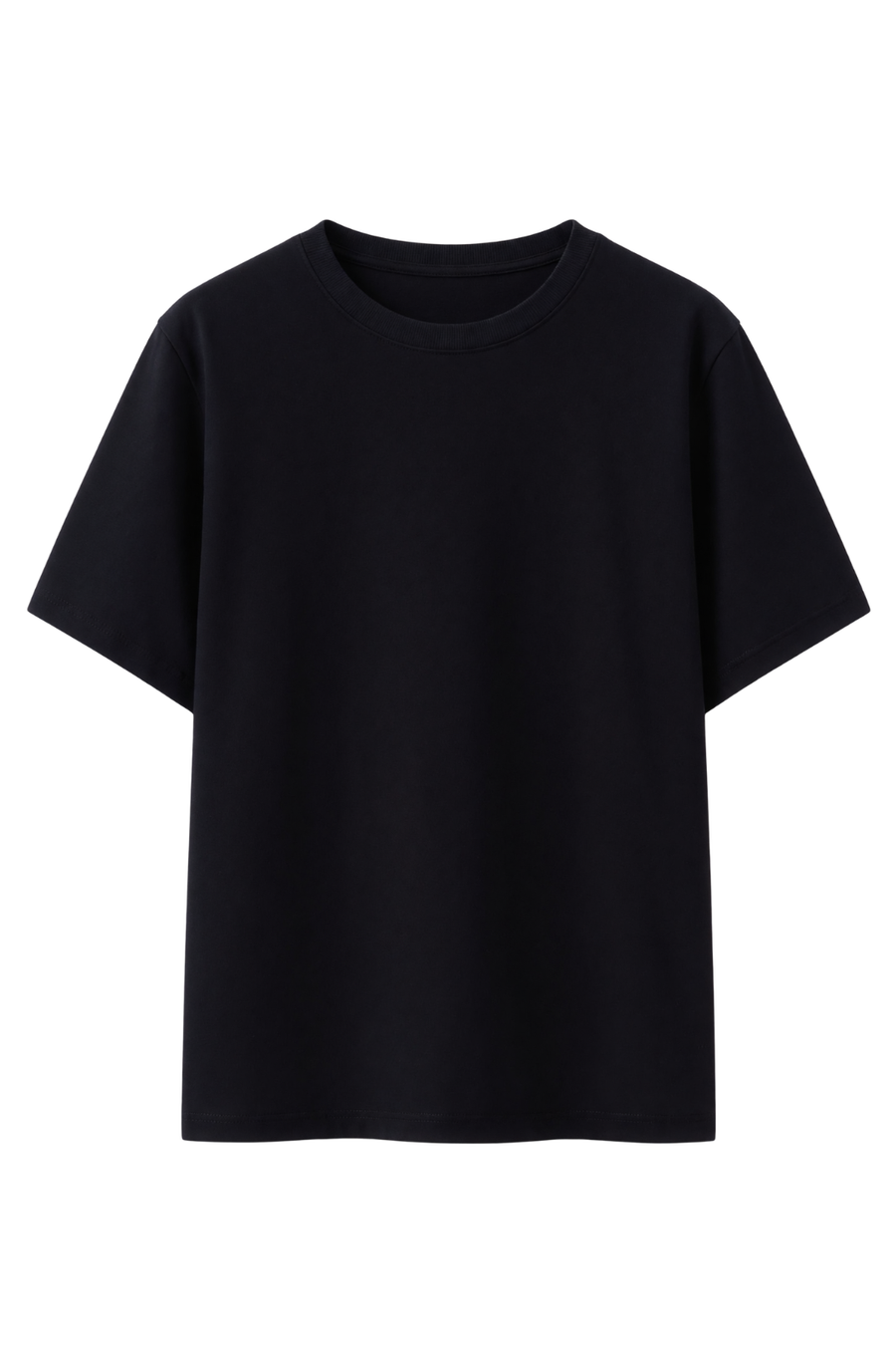 Cotton Relaxed fit Solid Tshirt - Black