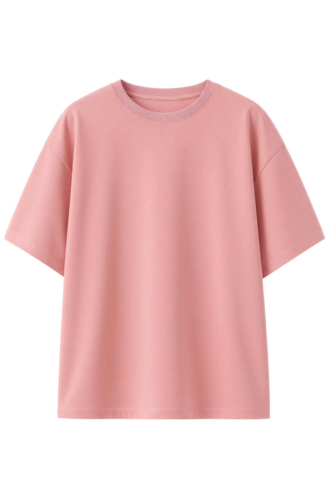 Cotton Oversized Solid Tshirt - Peach