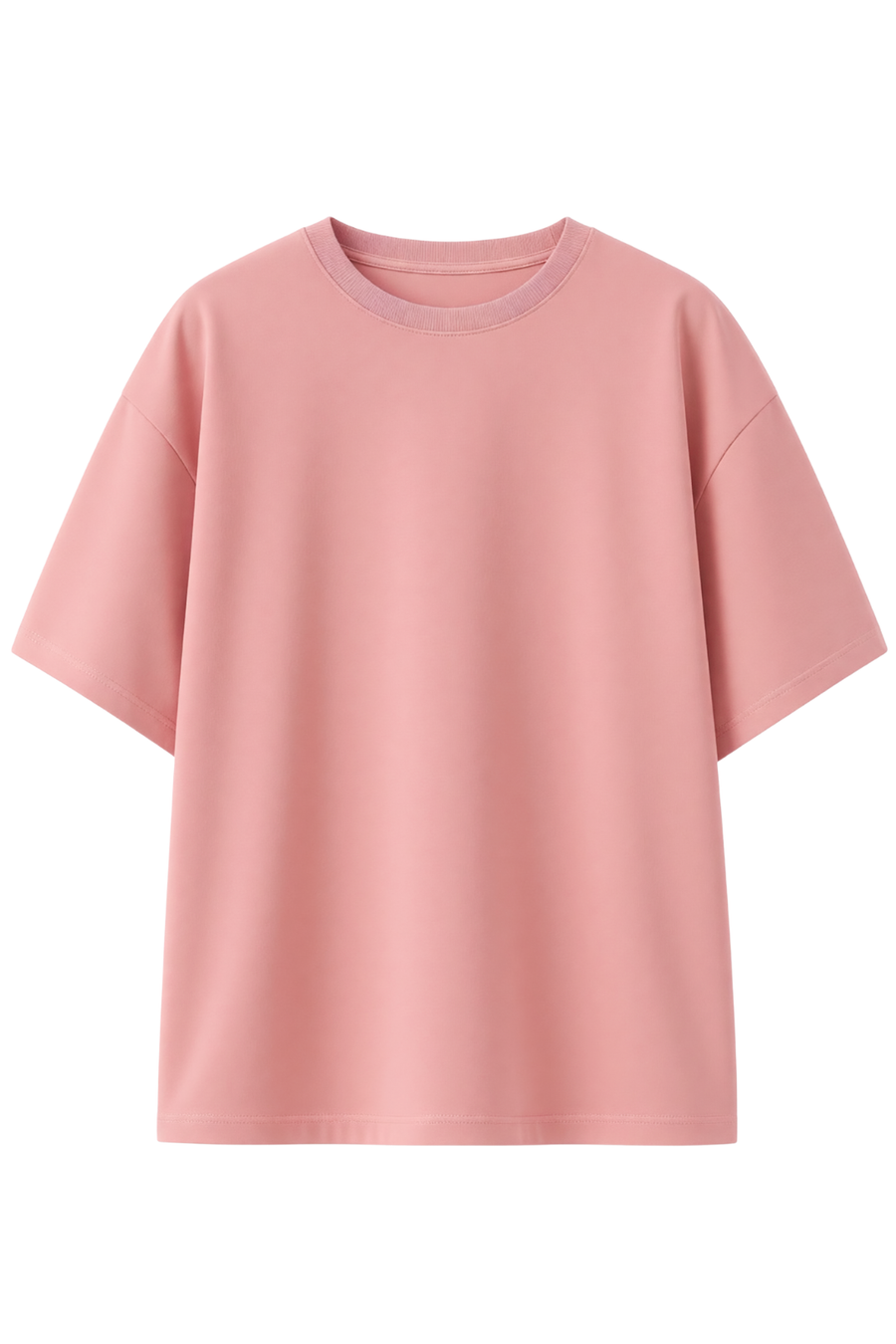 Cotton Oversized Solid Tshirt - Peach