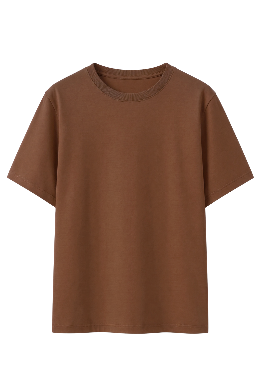 Cotton Relaxed fit Solid Tshirt - Brown