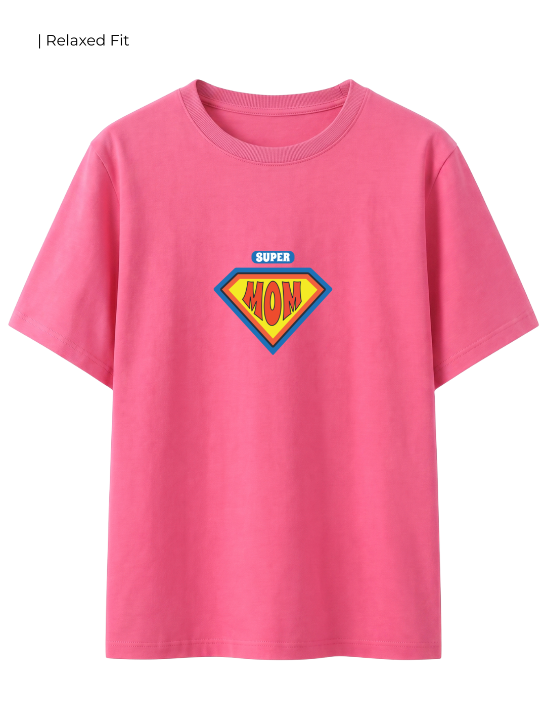 Cotton Relaxed fit Tshirt - Pink - Super mom