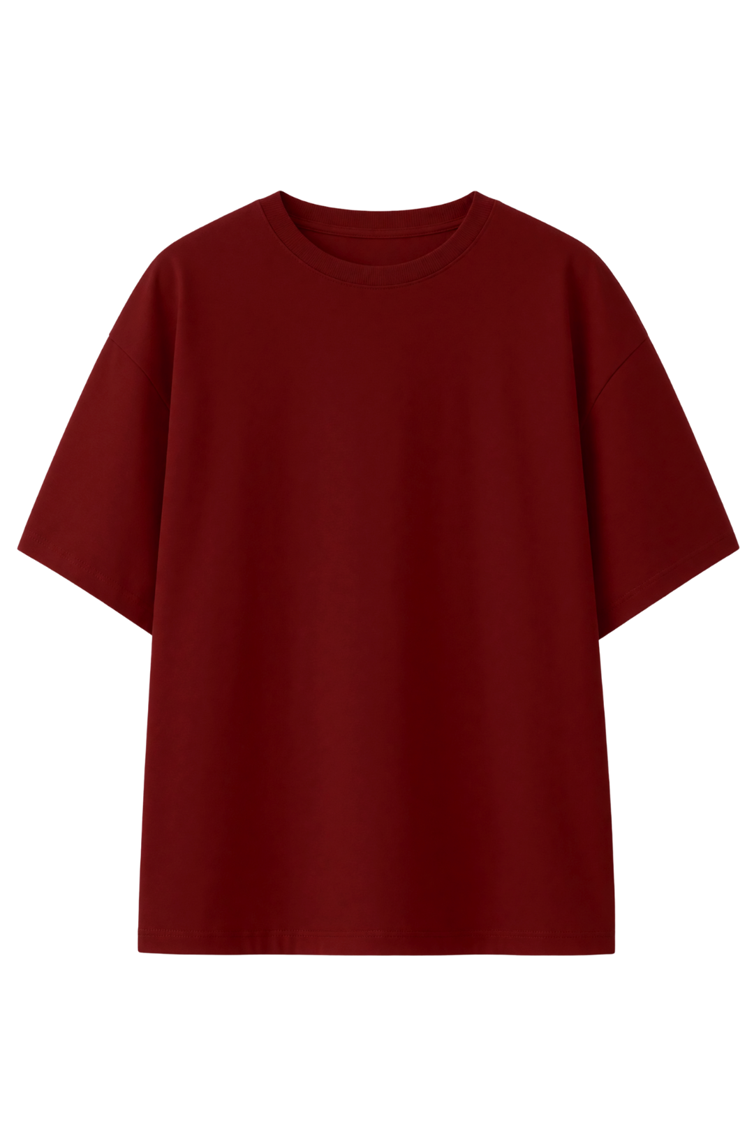 Cotton Oversized Solid Tshirt - Maroon