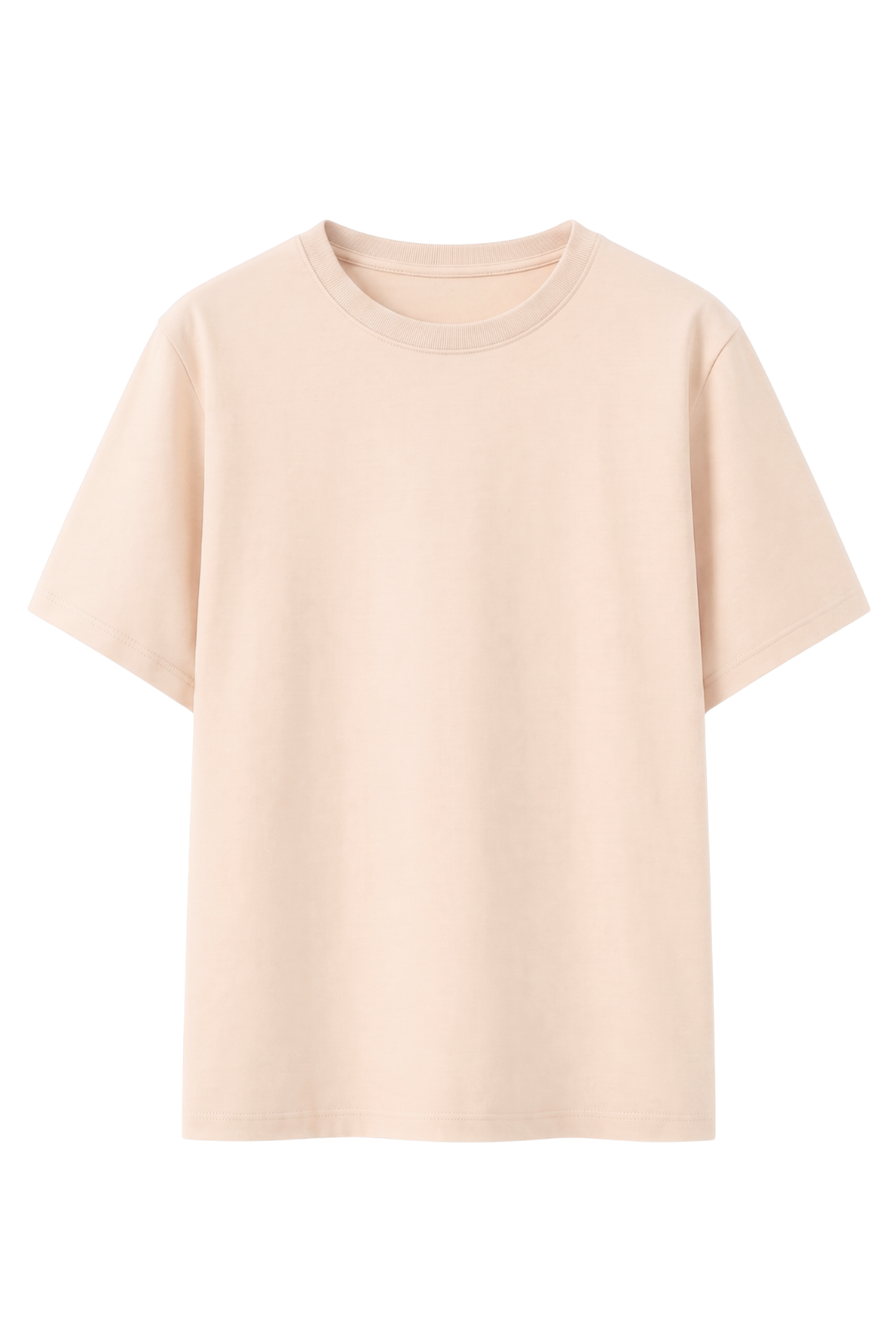 Cotton Relaxed fit Solid Tshirt - Cream