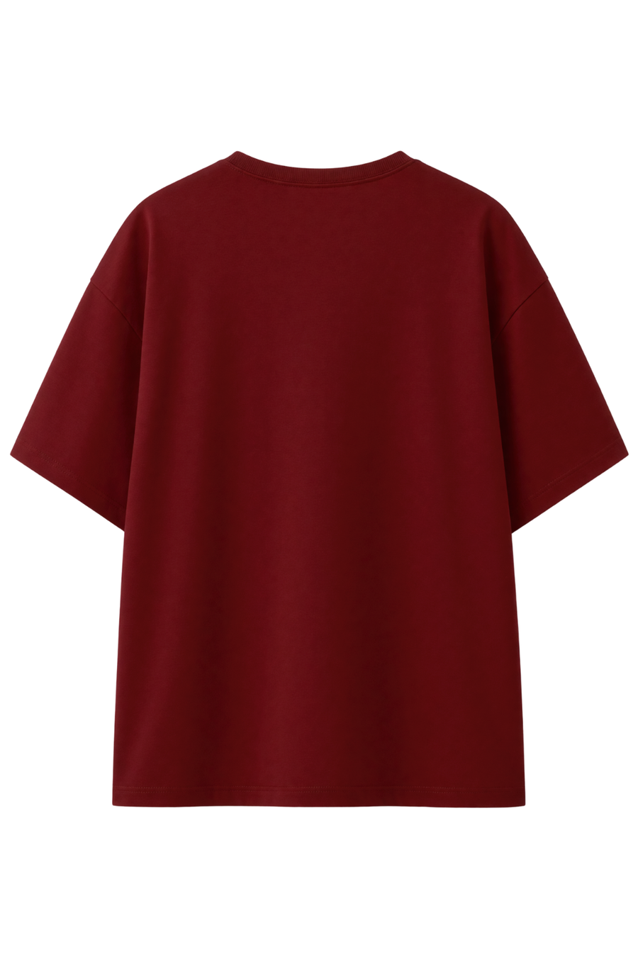 Cotton Oversized Solid Tshirt - Maroon