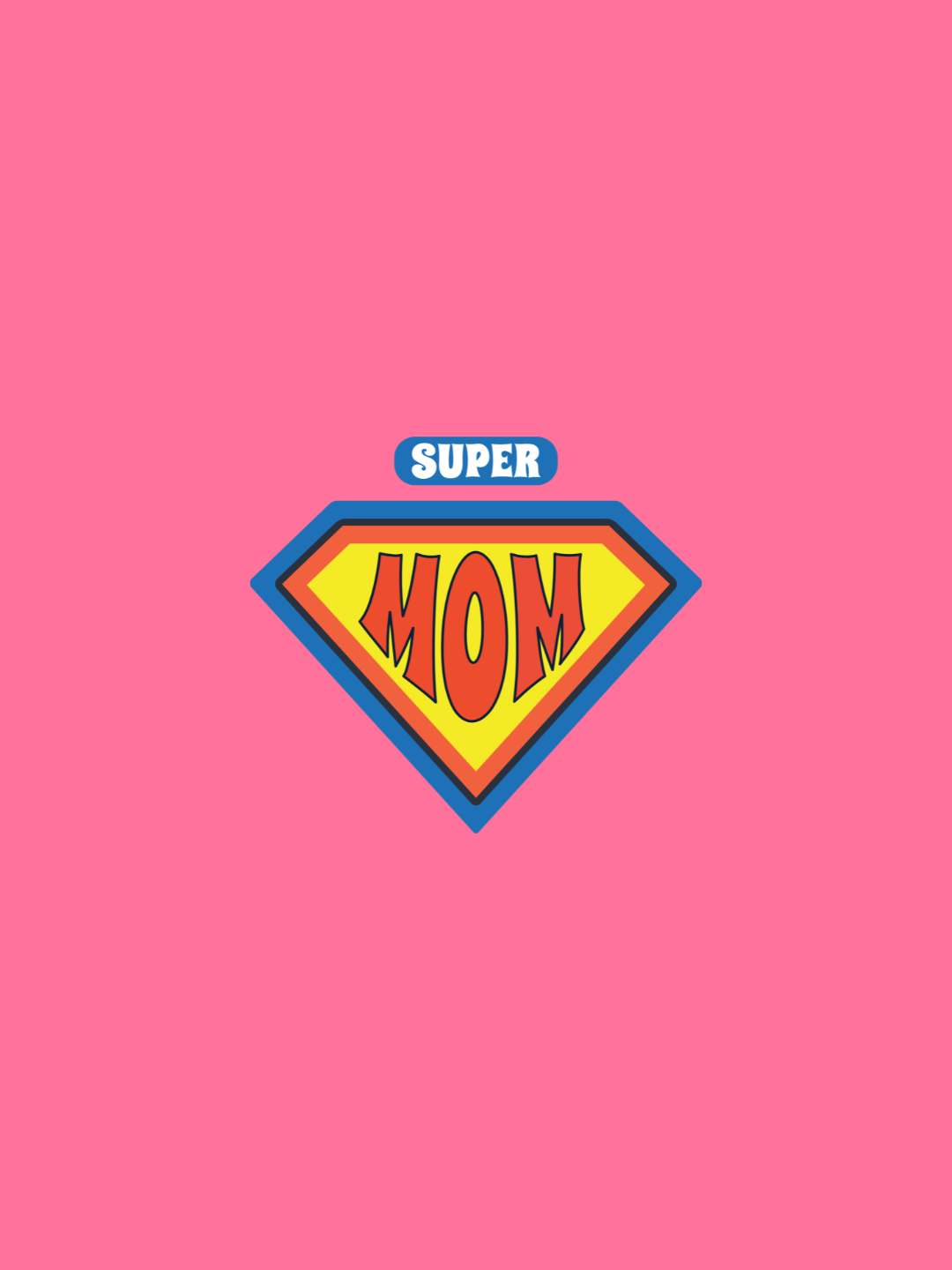 Cotton Relaxed fit Tshirt - Pink - Super mom