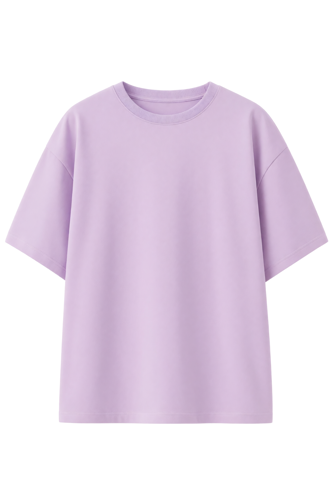 Cotton Oversized Solid Tshirt - Lilac