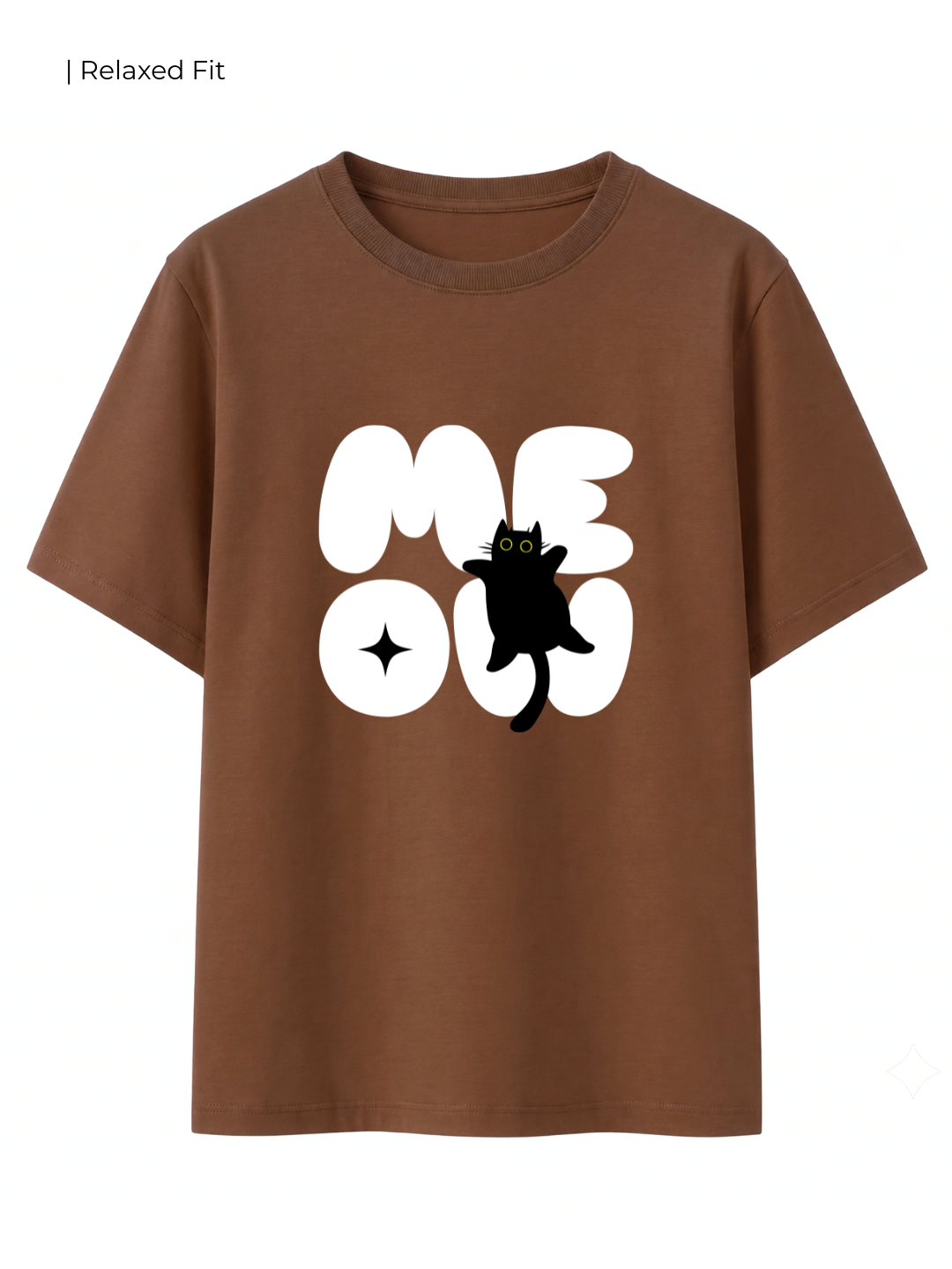 Cotton Relaxed fit Tshirt - Meow Cat