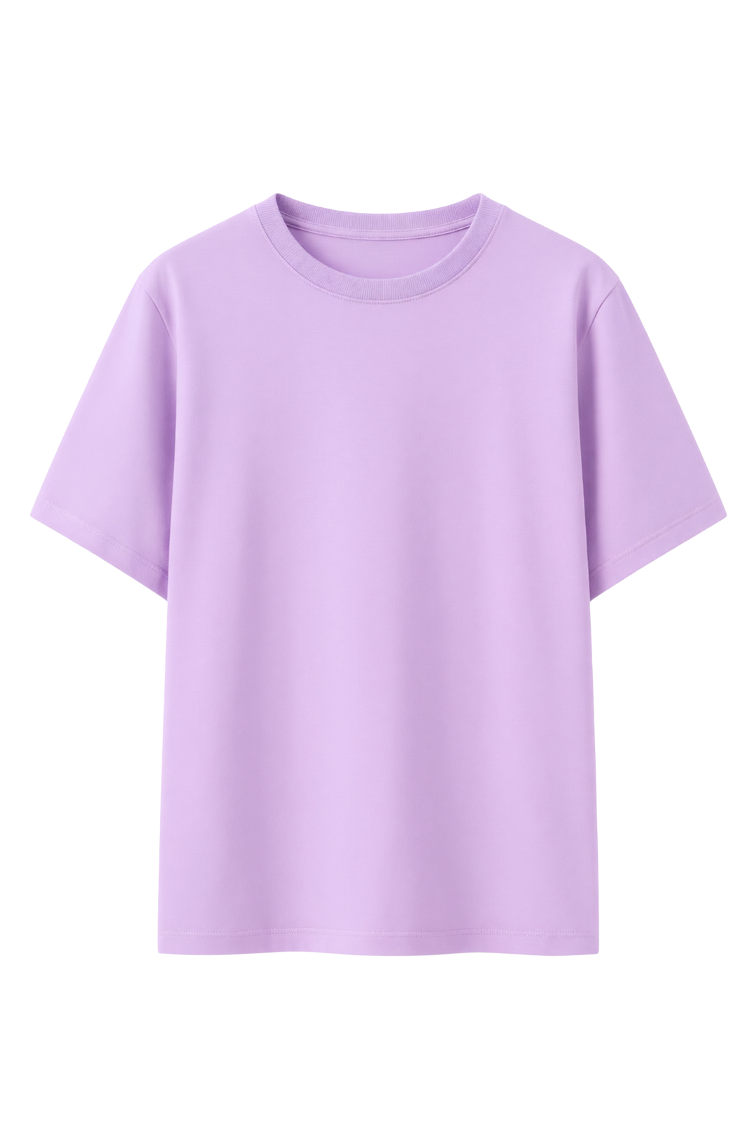 Cotton Relaxed fit Solid Tshirt - Lilac