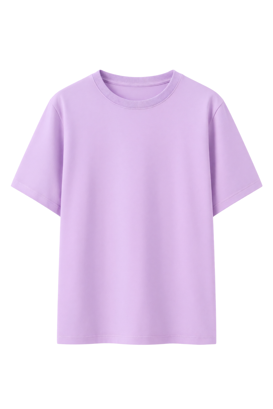 Cotton Relaxed fit Solid Tshirt - Lilac