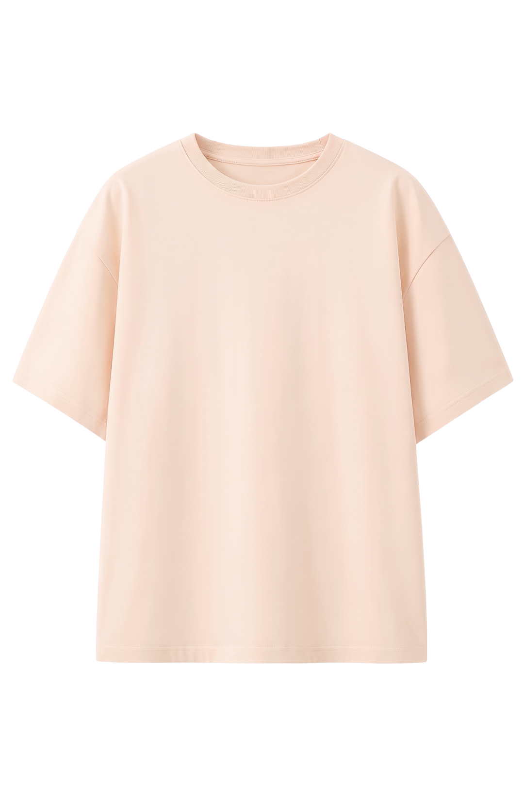 Cotton Oversized Solid Tshirt - Cream