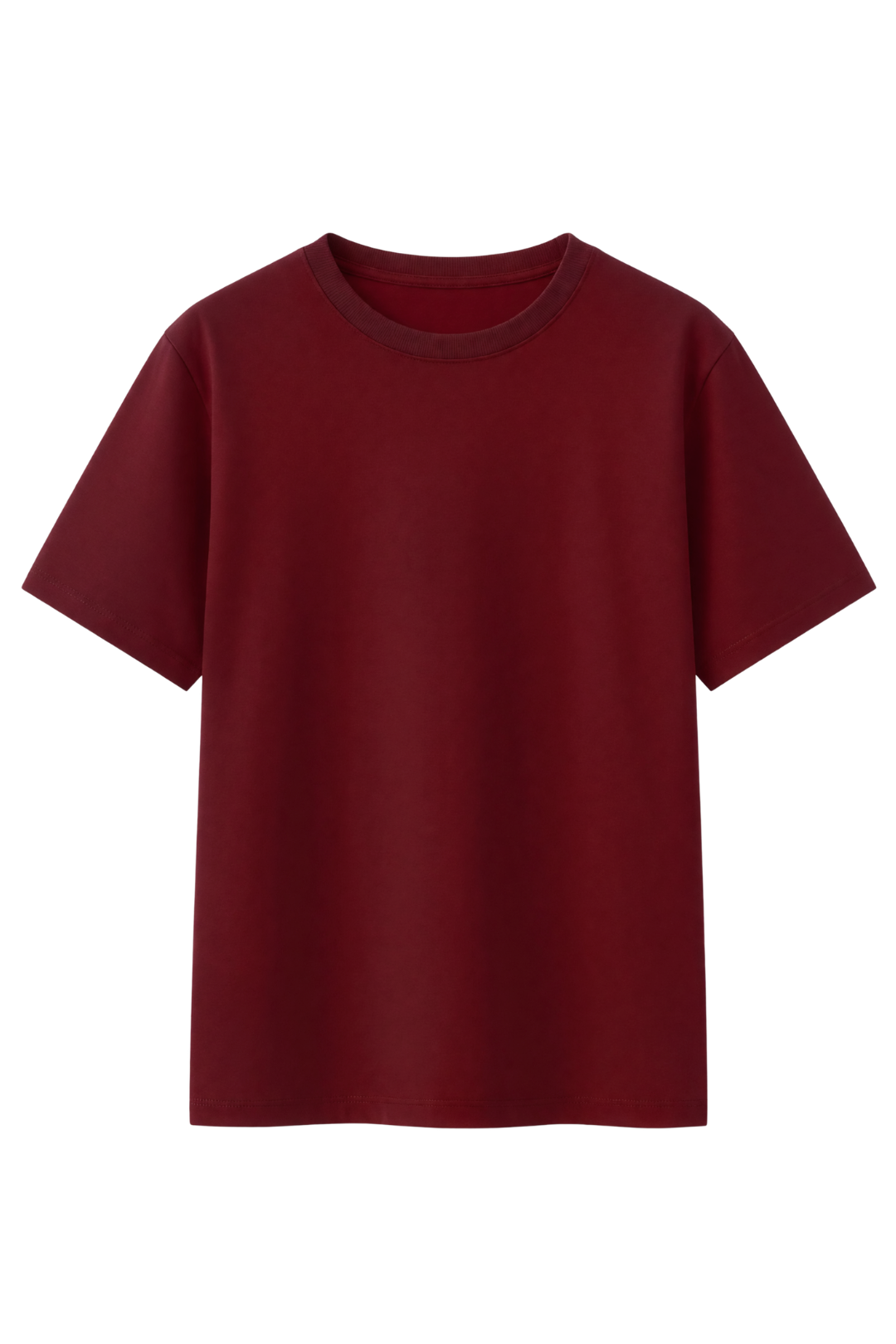 Cotton Relaxed fit Solid Tshirt - Maroon