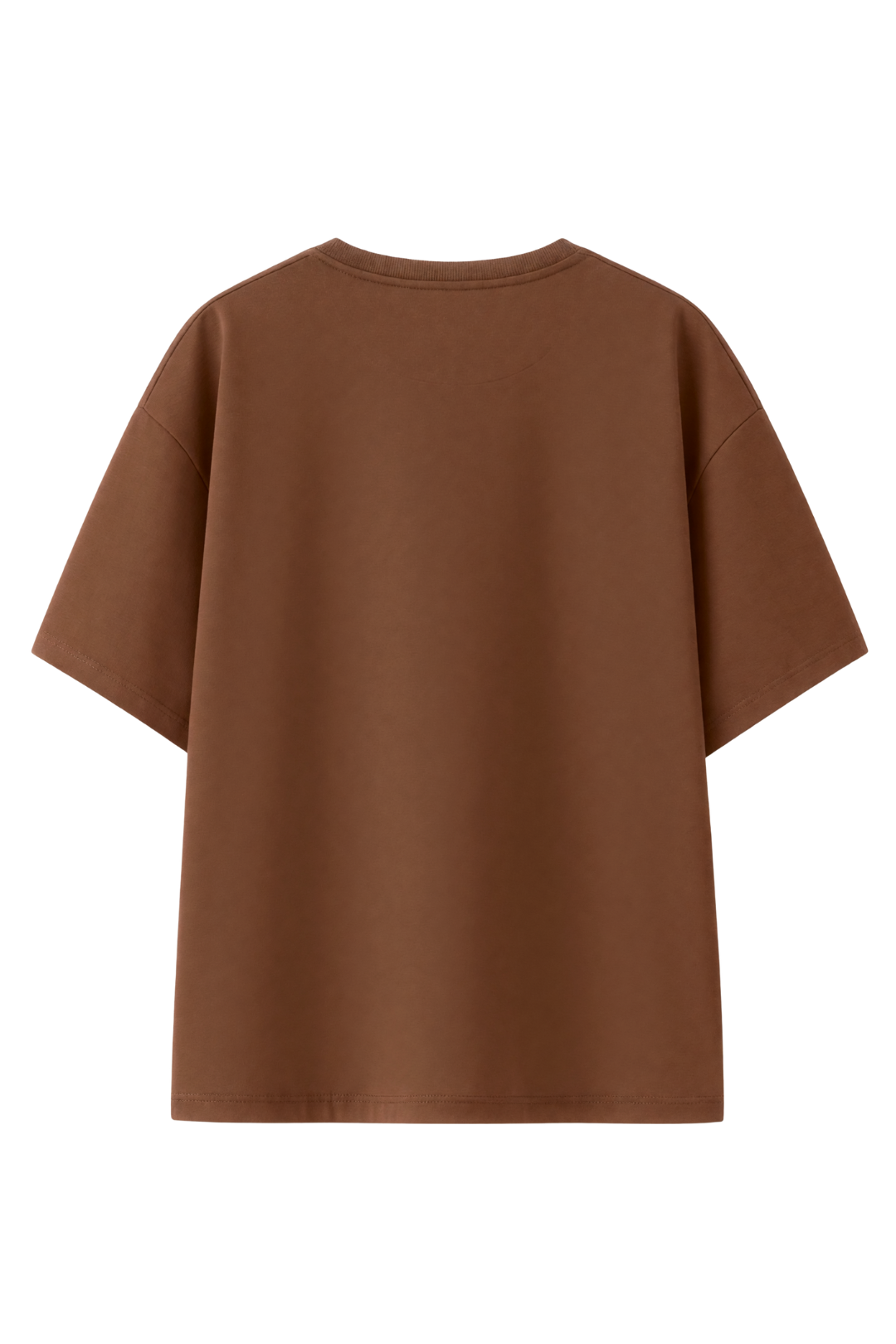 Cotton Oversized Solid Tshirt - Brown