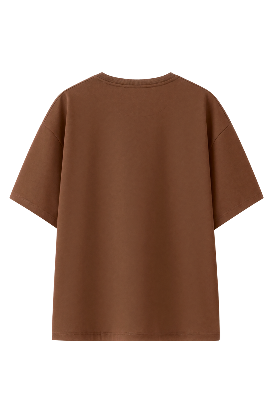 Cotton Oversized Solid Tshirt - Brown