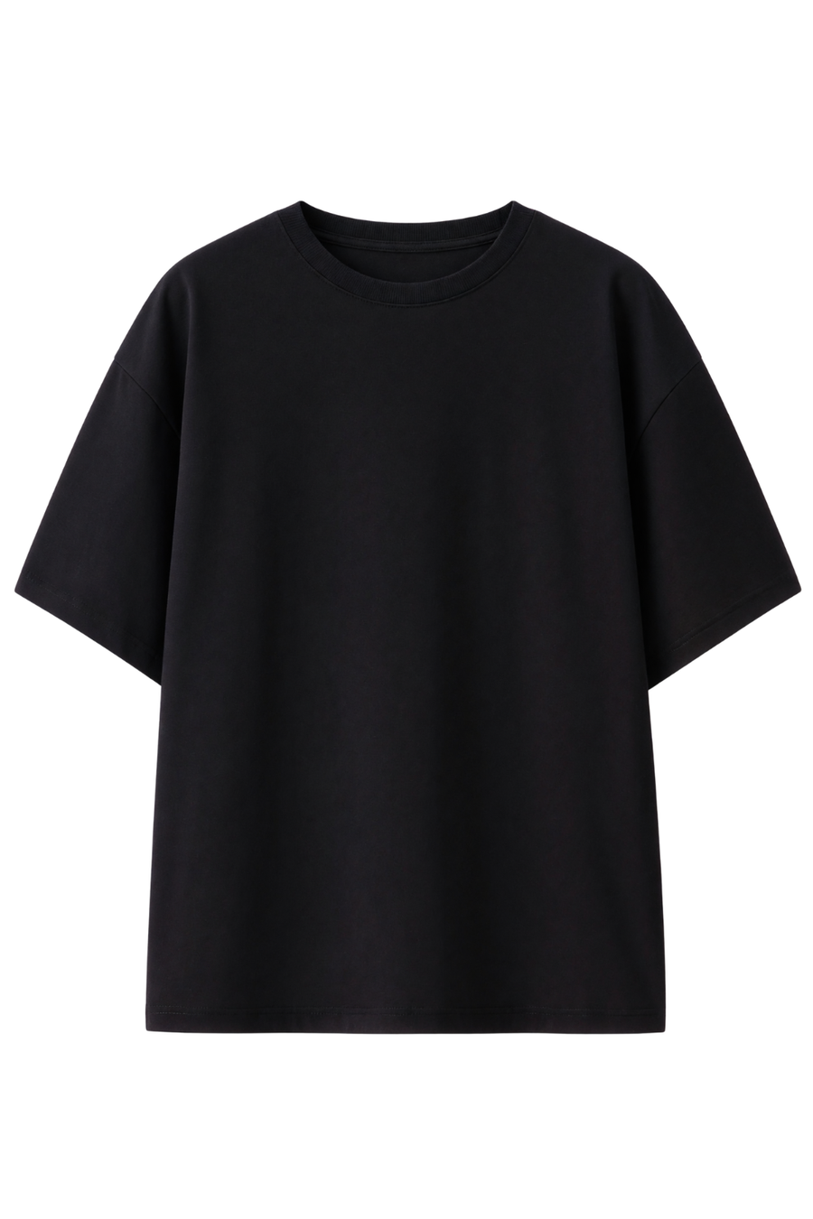 Cotton Oversized Solid Tshirt - Black