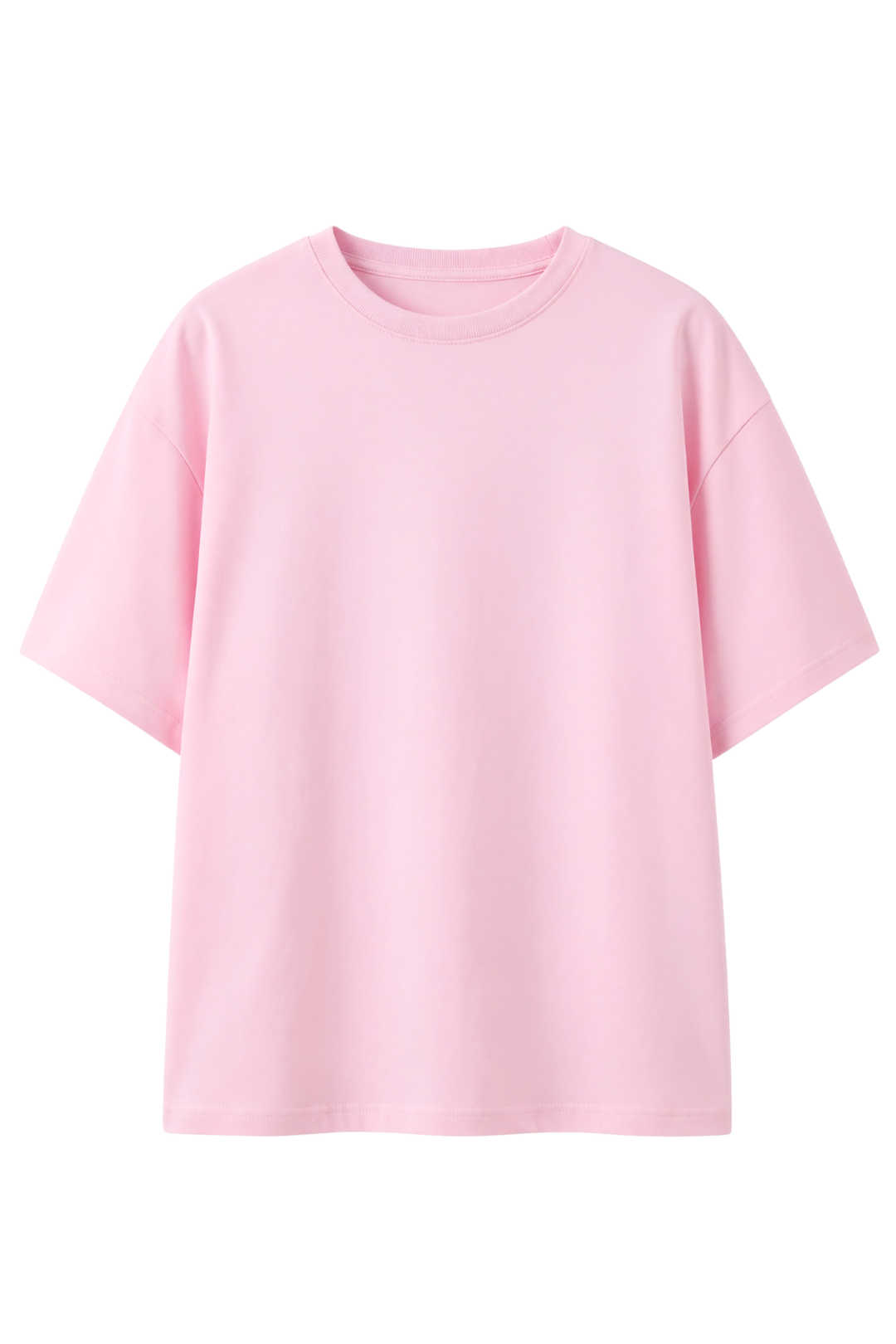Cotton Oversized Solid Tshirt - Baby pink