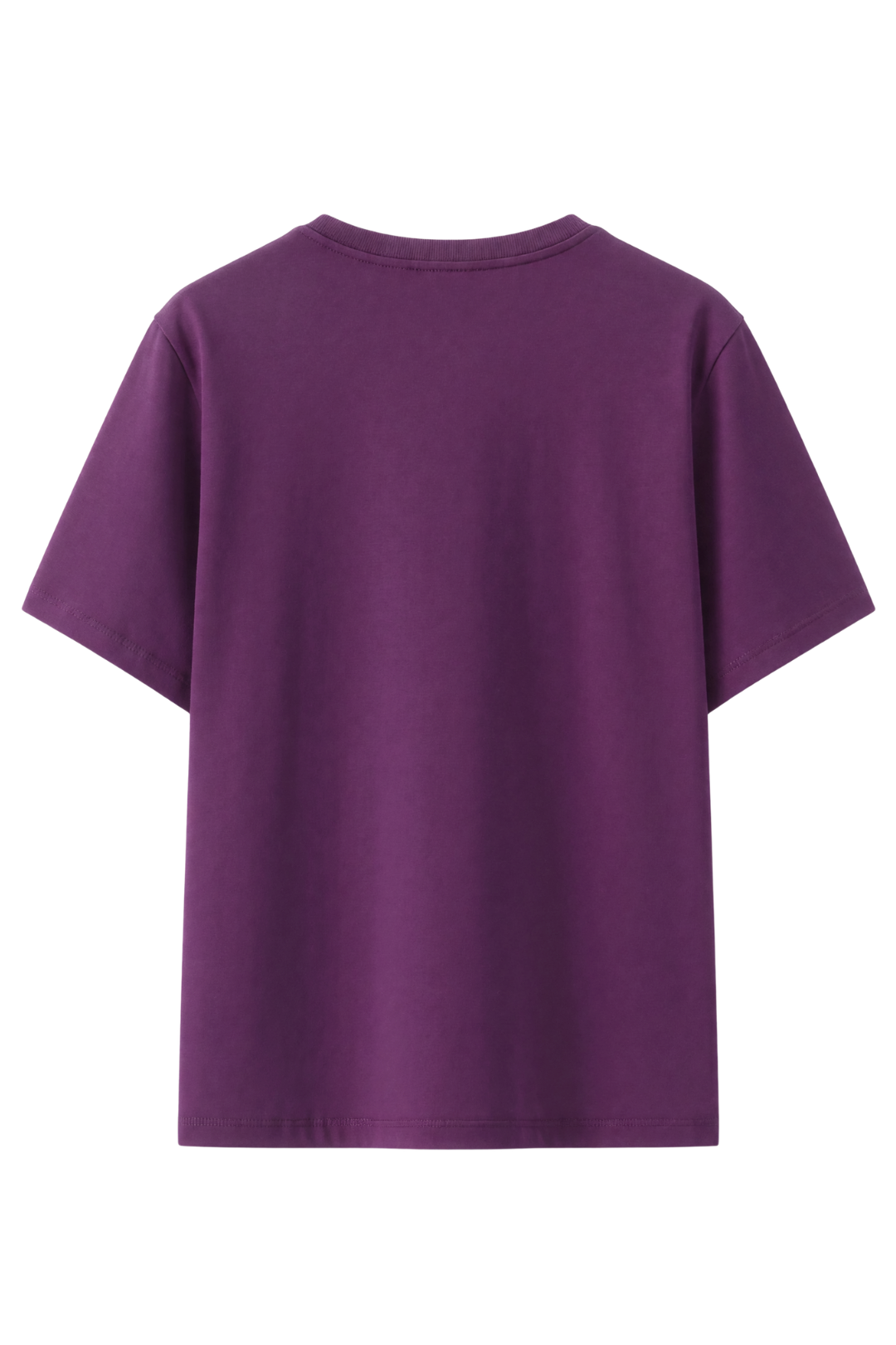 Cotton Relaxed fit Solid Tshirt - Purple