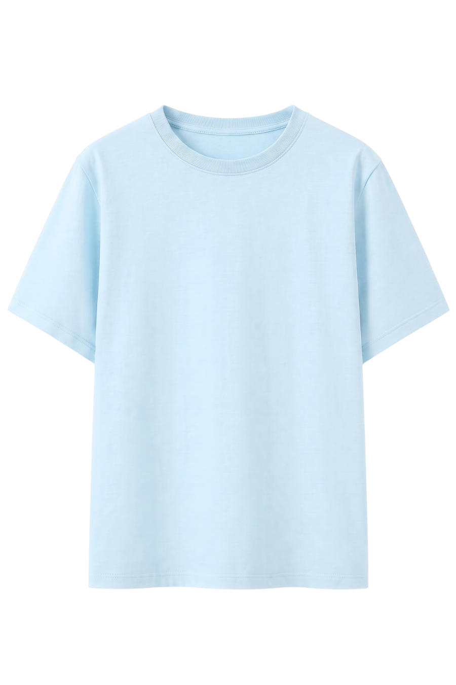 Cotton Relaxed fit Solid Tshirt - Sky blue