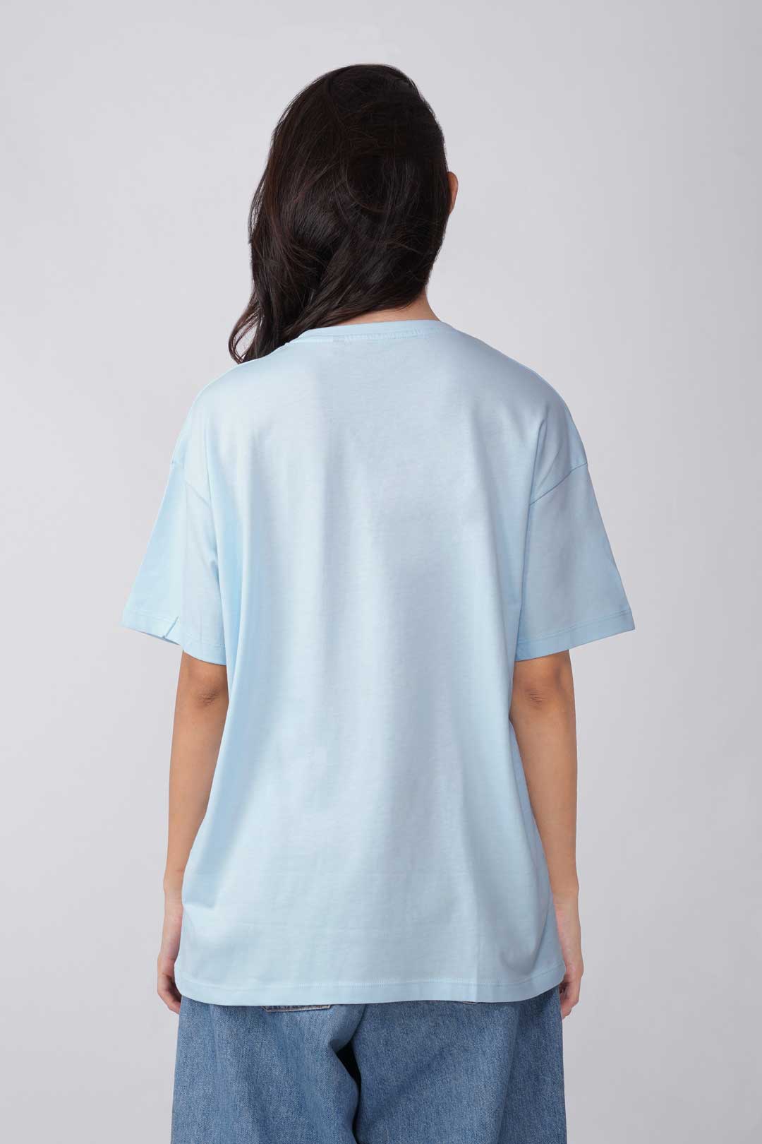 Cotton Oversized Tshirt - Sky Blue - ALL STARS BOSTON