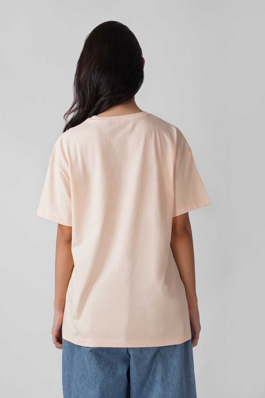 Cotton Oversized Tshirt - Cream - MORNING GLOW