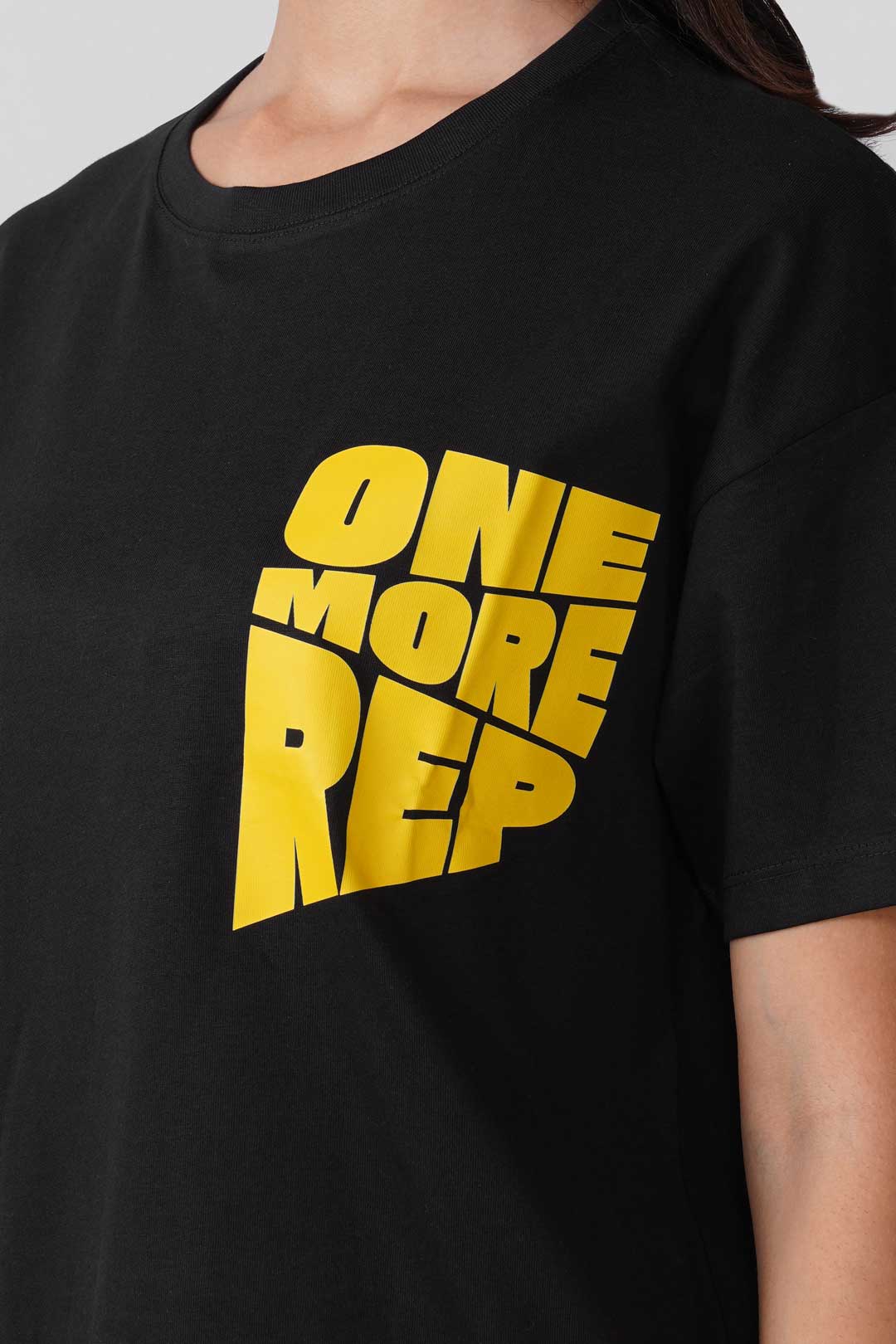Cotton Oversized Tshirt - Black - ONE MORE REP