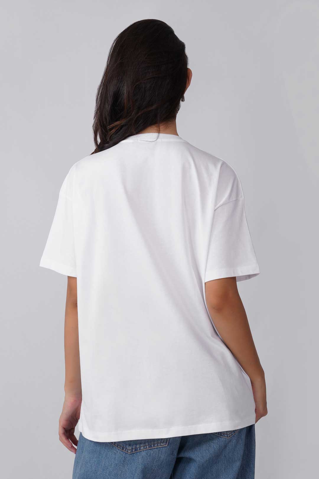 Cotton Oversized Tshirt - White - BOSTON VARSITY CLUB