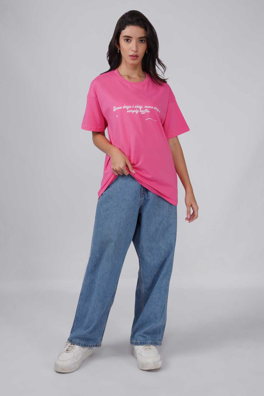 Cotton Oversized Tshirt - Pink - SOME DAYS I SLAY