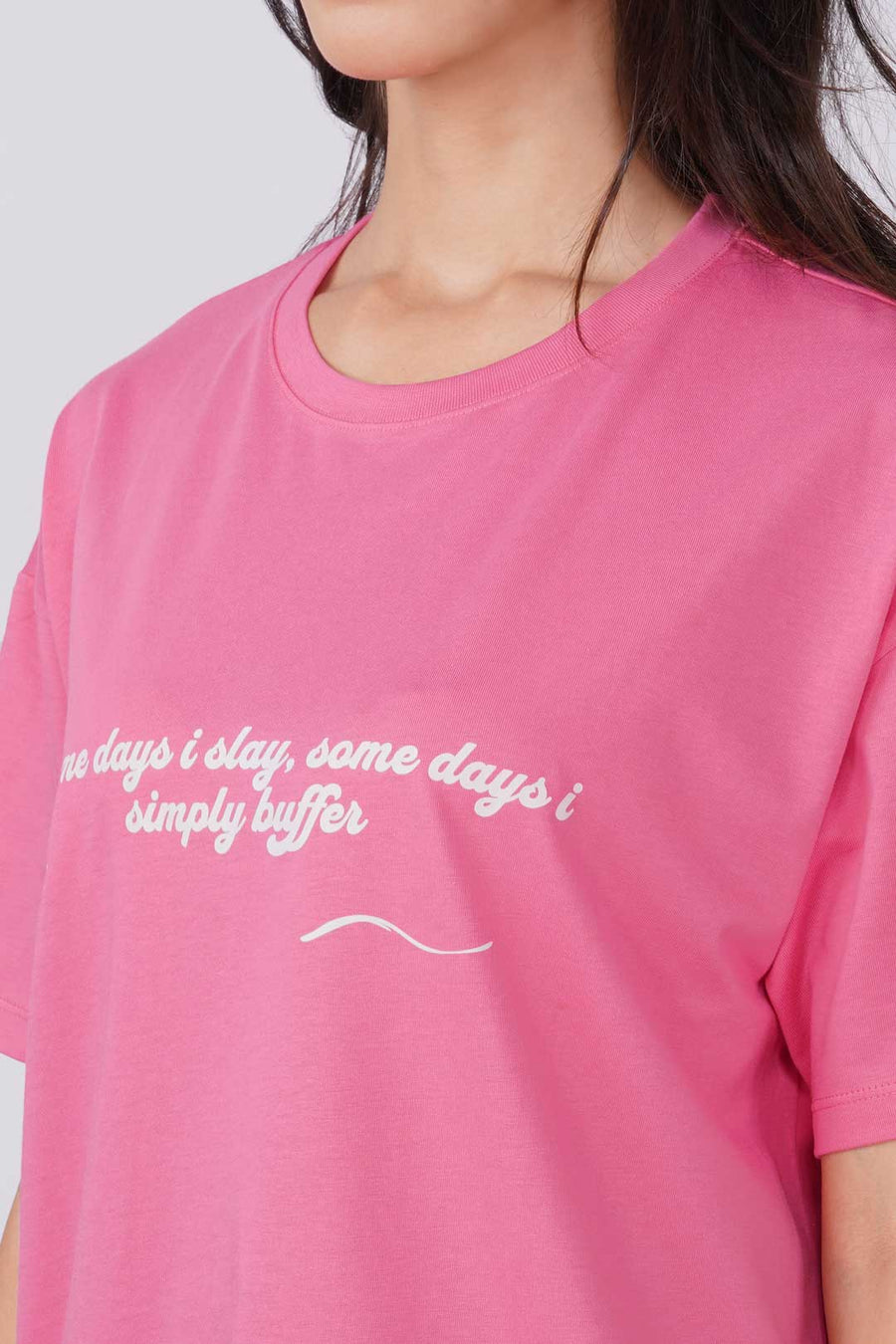 Cotton Oversized Tshirt - Pink - SOME DAYS I SLAY