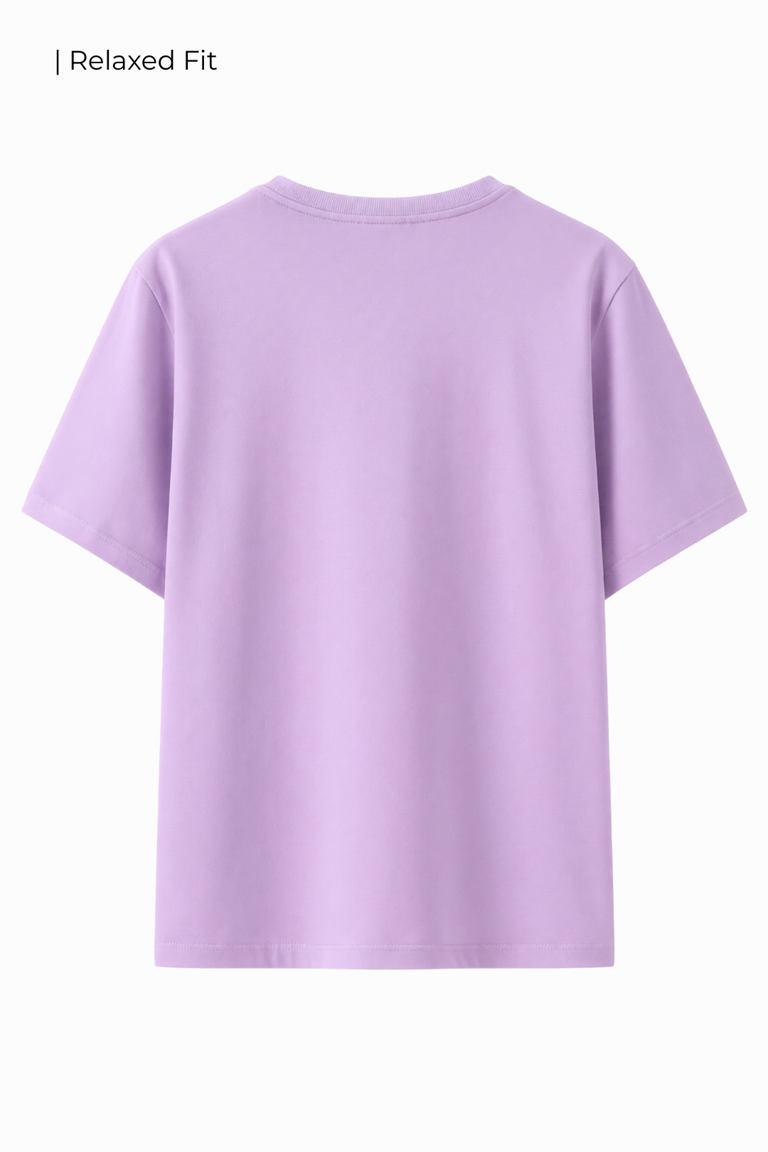 Relaxed Fit Cotton Tshirt - Lilac - Hat Girl with Icecream Summer