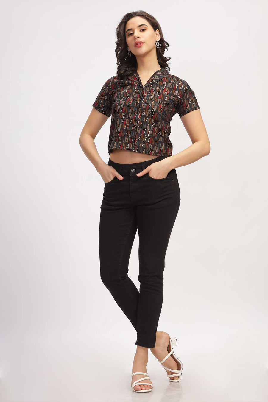 Geo print Shirt - Black