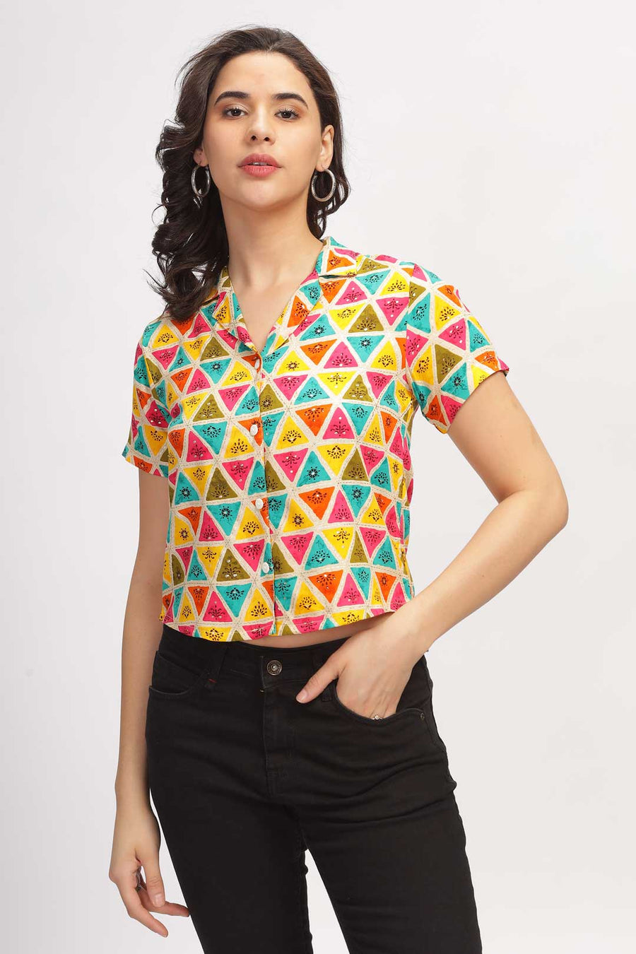 Geo print shirt  - Multicolor