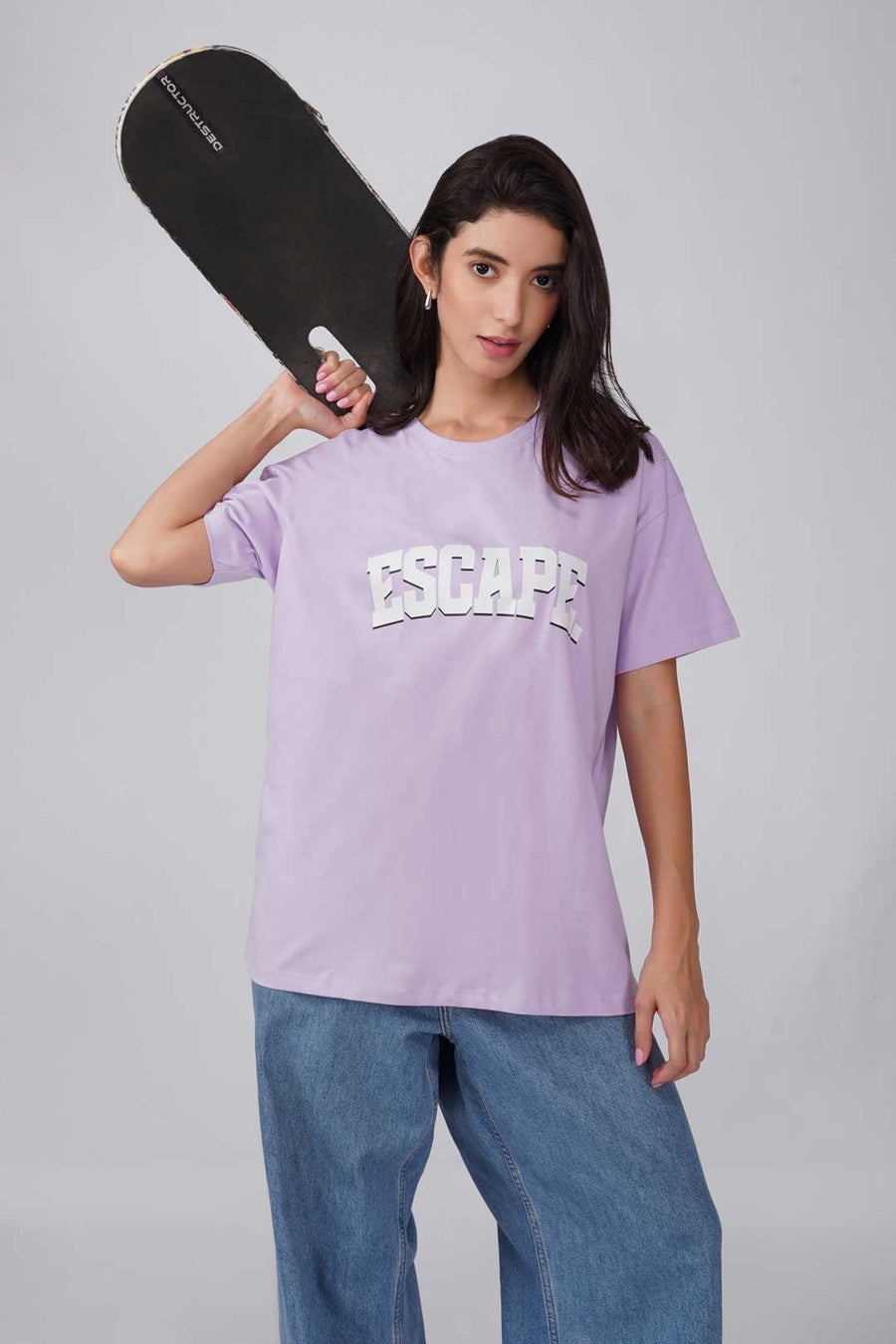 Cotton Oversized Tshirt - Lilac - ESCAPE