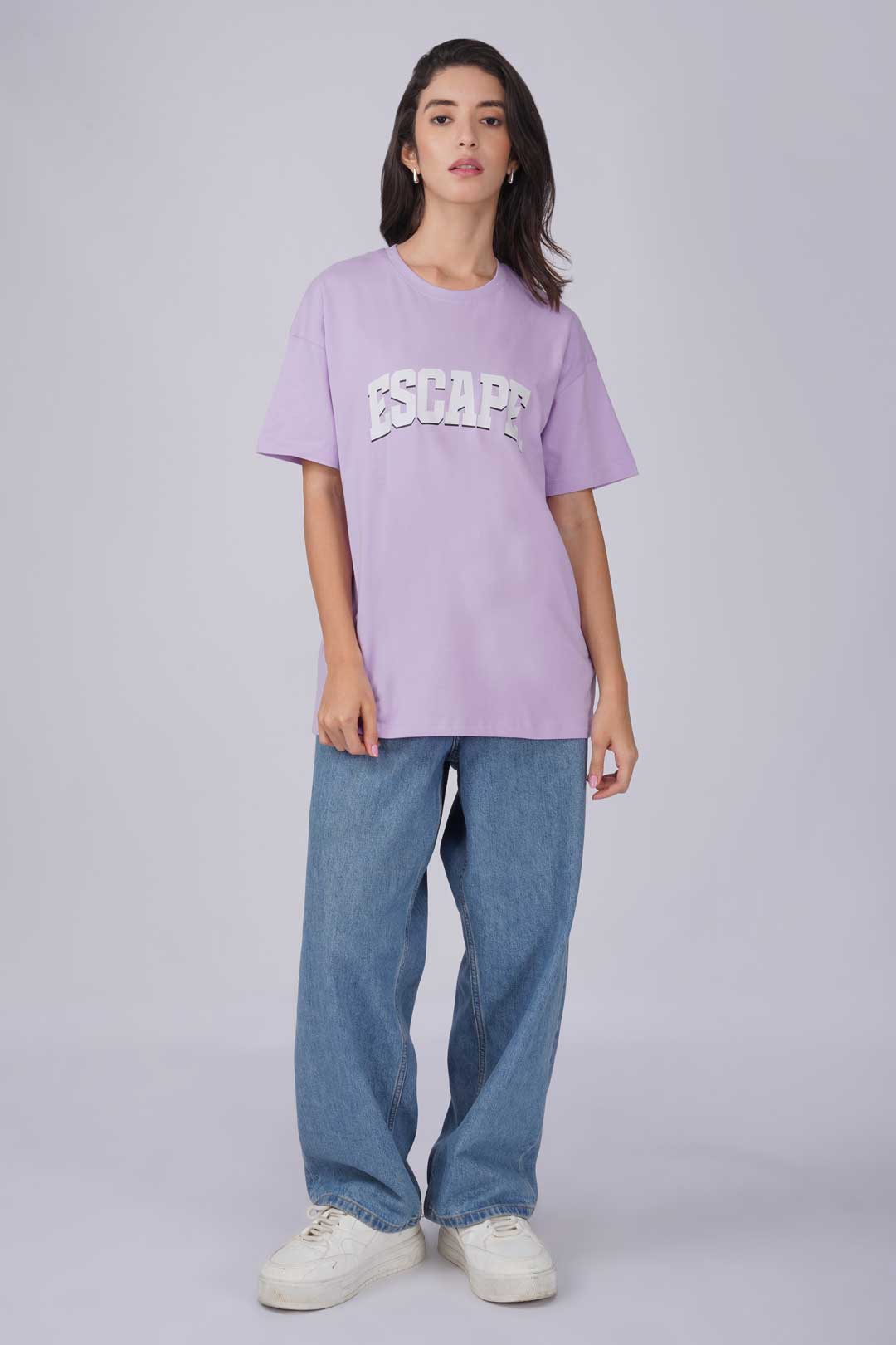 Cotton Oversized Tshirt - Lilac - ESCAPE