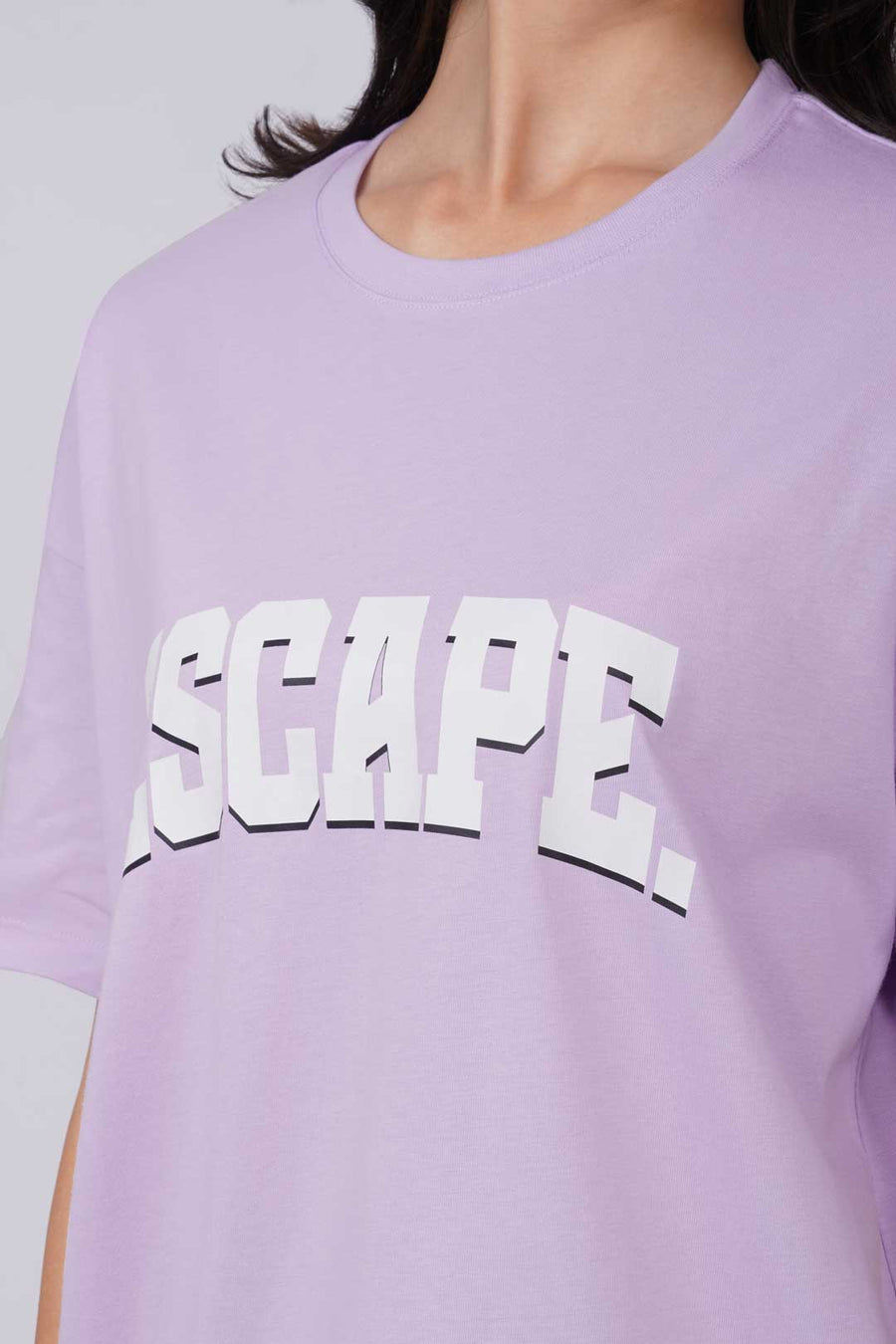 Cotton Oversized Tshirt - Lilac - ESCAPE
