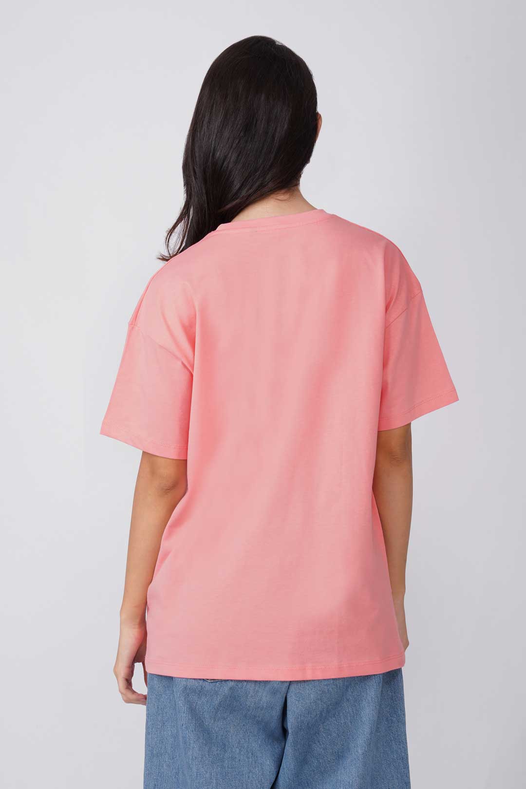 Cotton Oversized Tshirt - Peach - CUTE FULL TIME