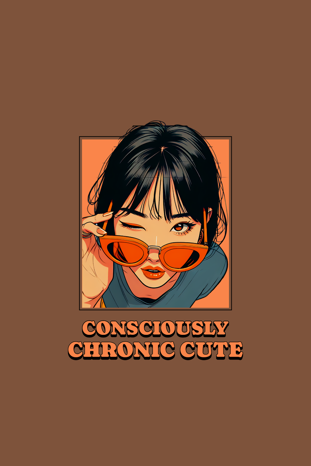 Cotton Relaxed fit Tshirt -Conciously Chronic cute