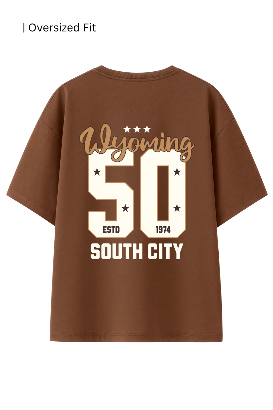 Cotton Oversized Tshirt - Brown - WYOMING CITY 50