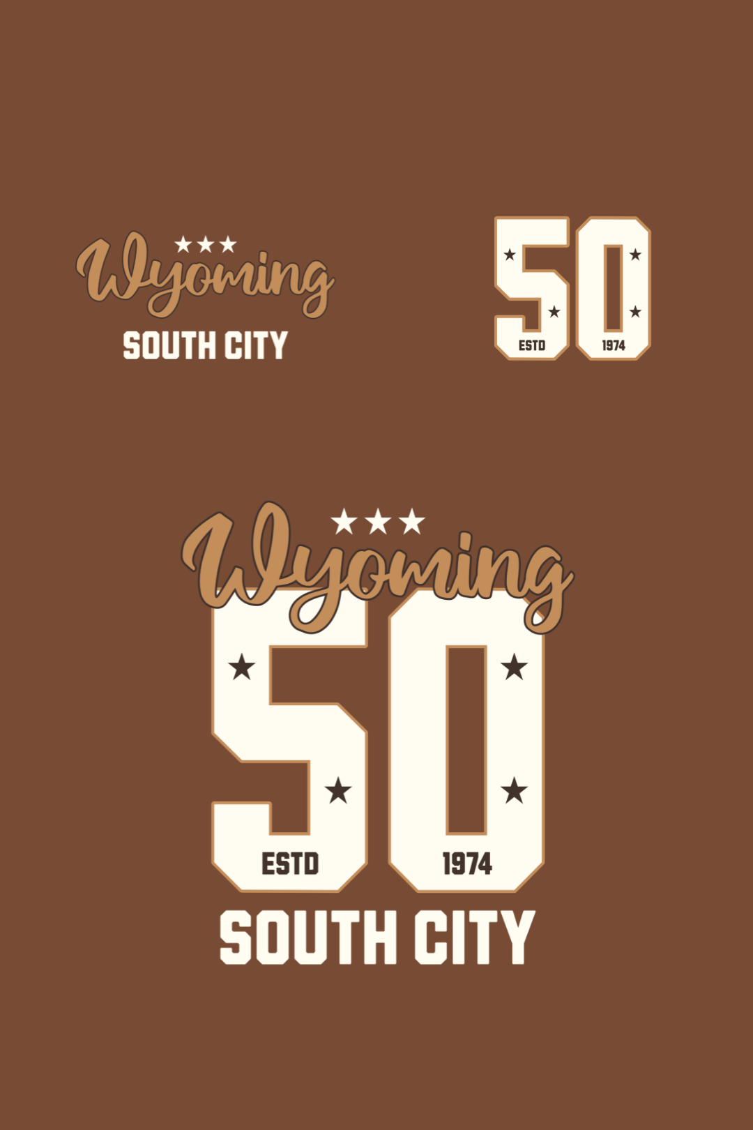 Cotton Oversized Tshirt - Brown - WYOMING CITY 50
