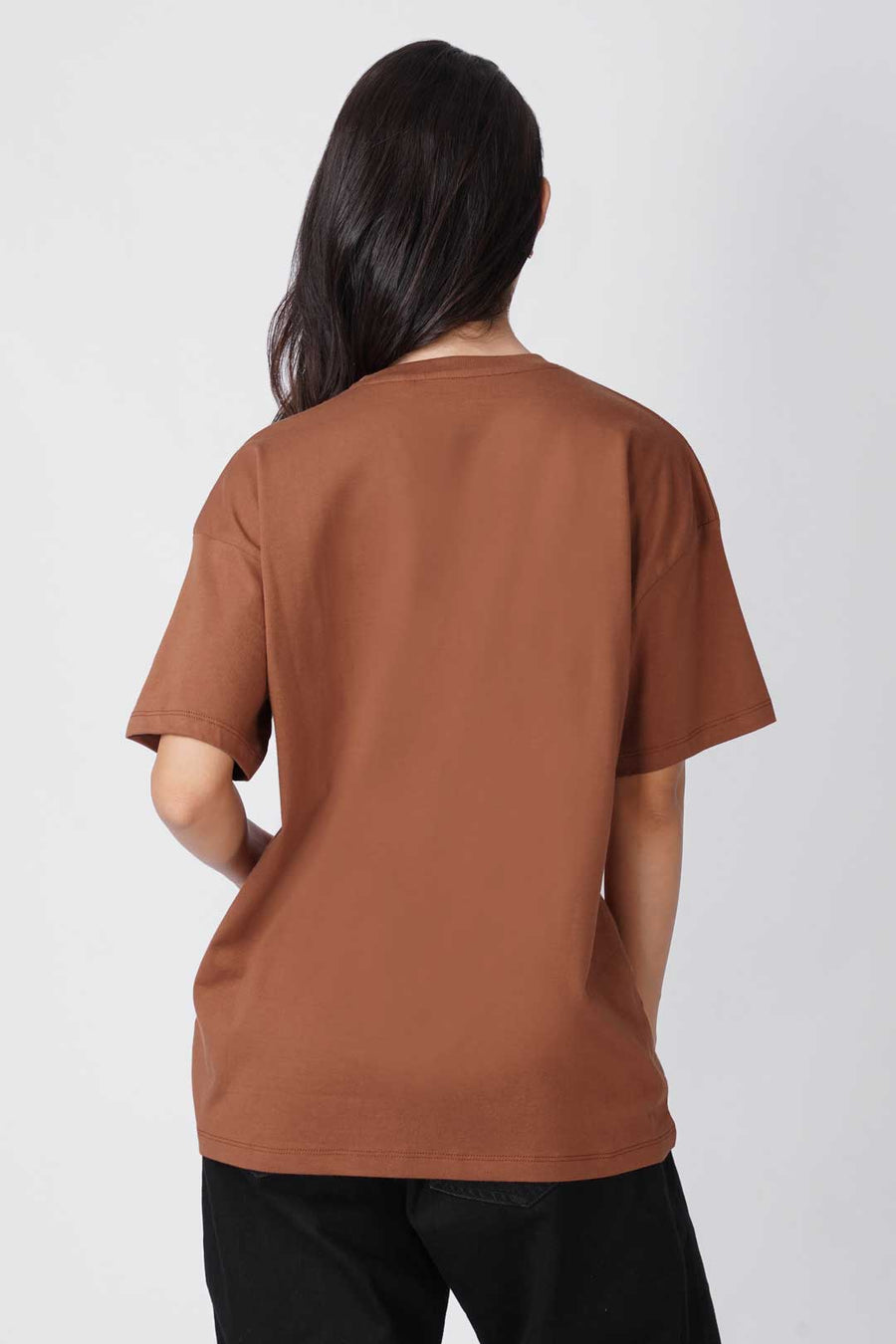 Cotton Oversized Tshirt - Brown - MEOWTIVATED