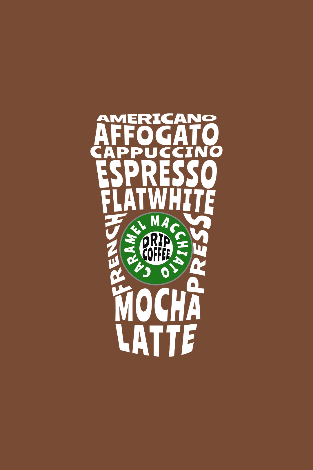 Cotton Oversized Tshirt - Brown - STARBUCK COFFEE CUP