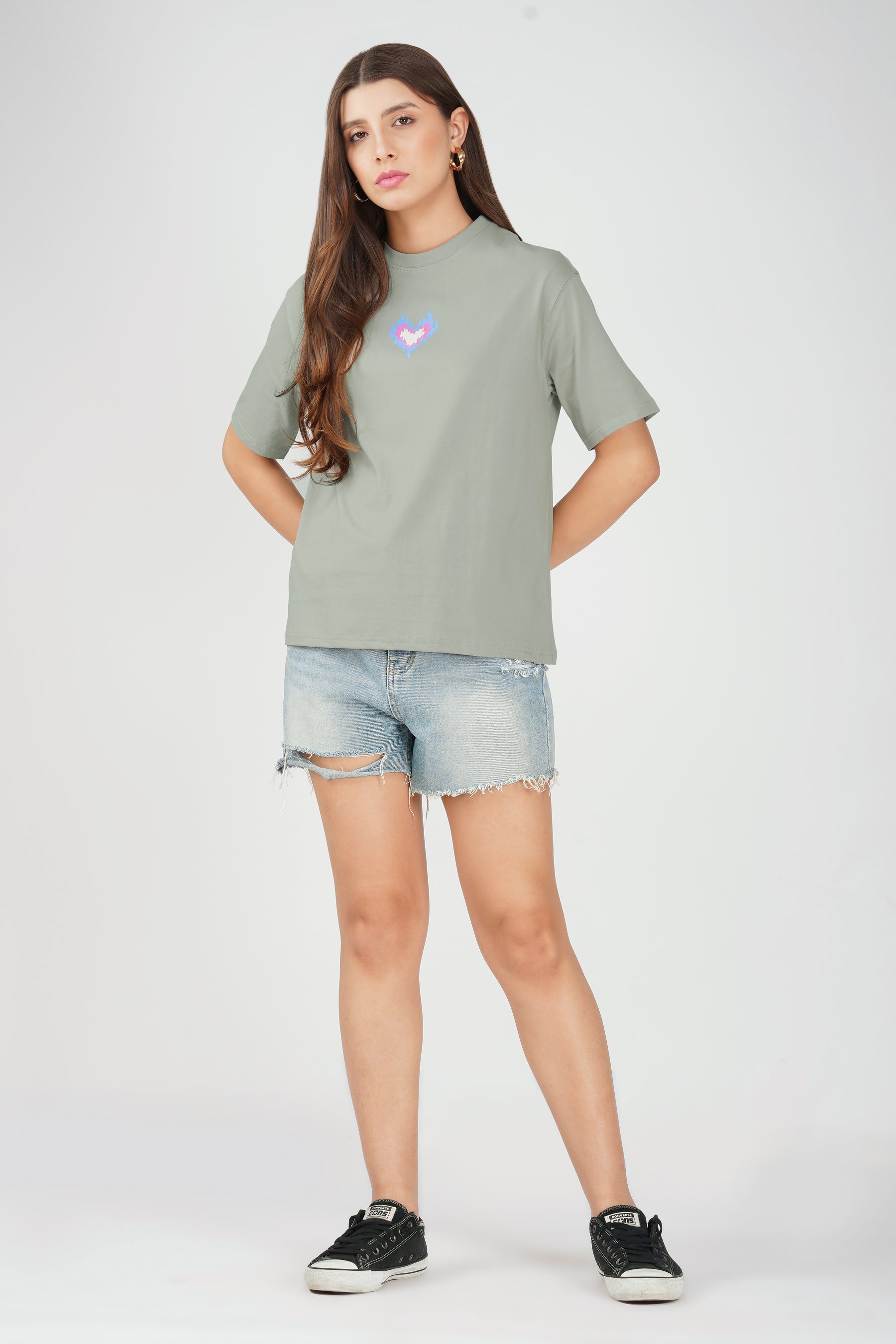 Cotton oversized Tshirt Light Grey - Spark