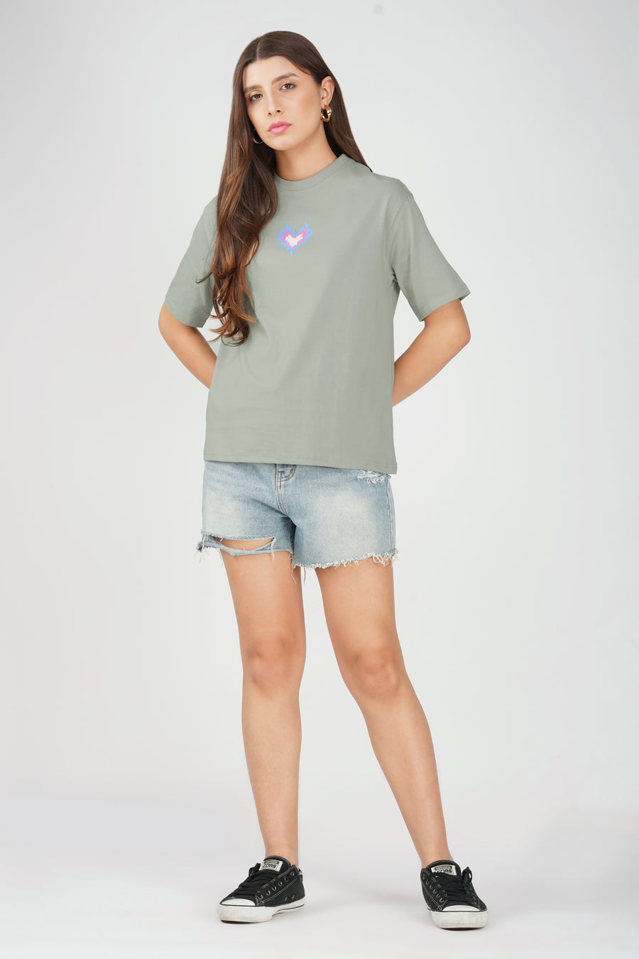 Cotton oversized Tshirt Light Grey - Spark