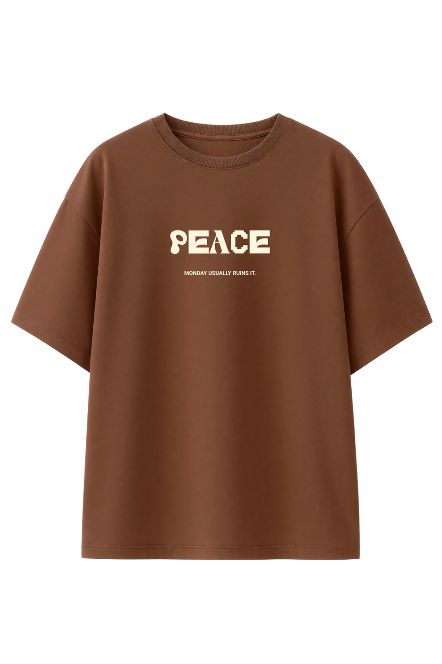 Cotton Oversized Tshirt -  Brown - PEACE LASTS TWO