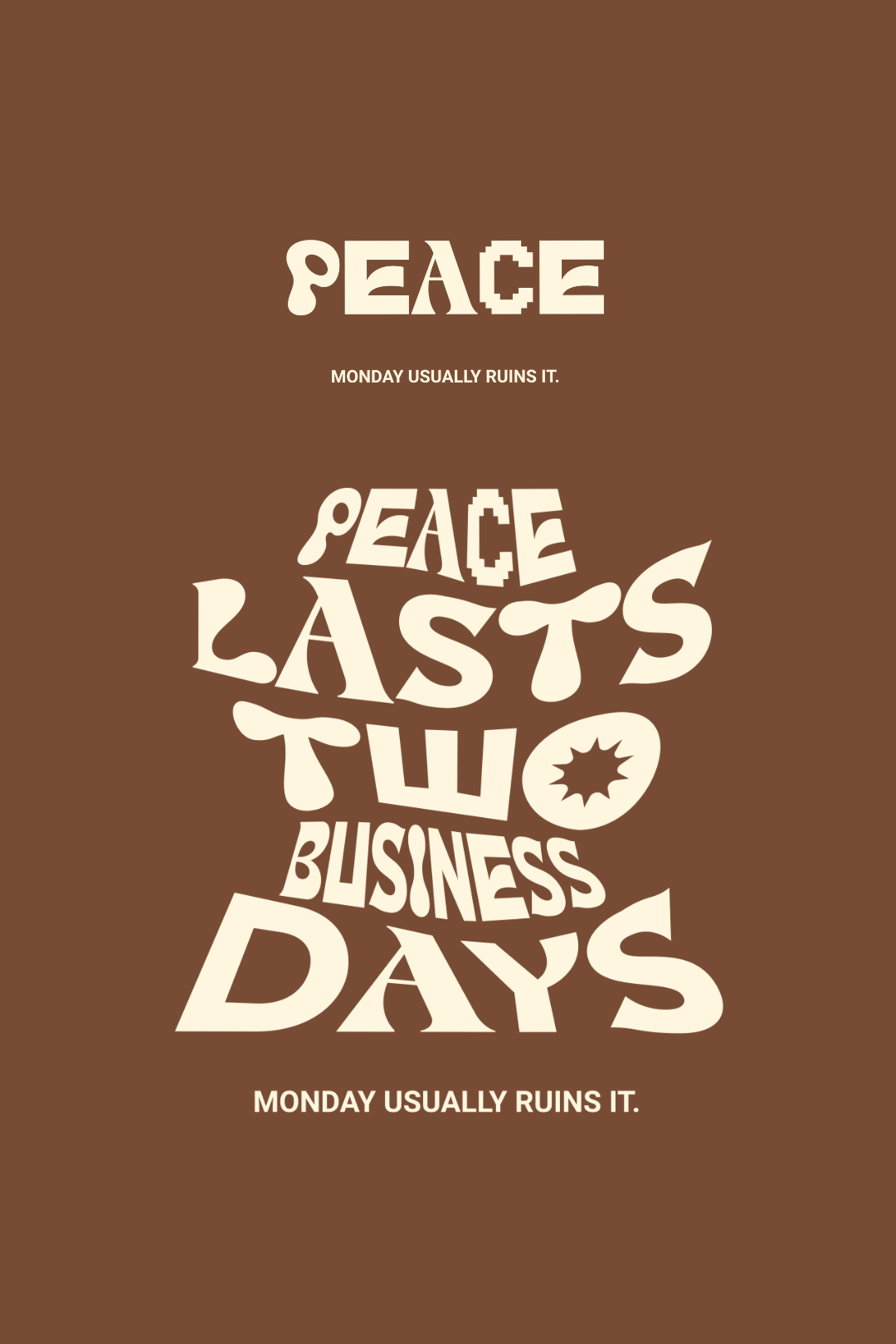 Cotton Oversized Tshirt -  Brown - PEACE LASTS TWO