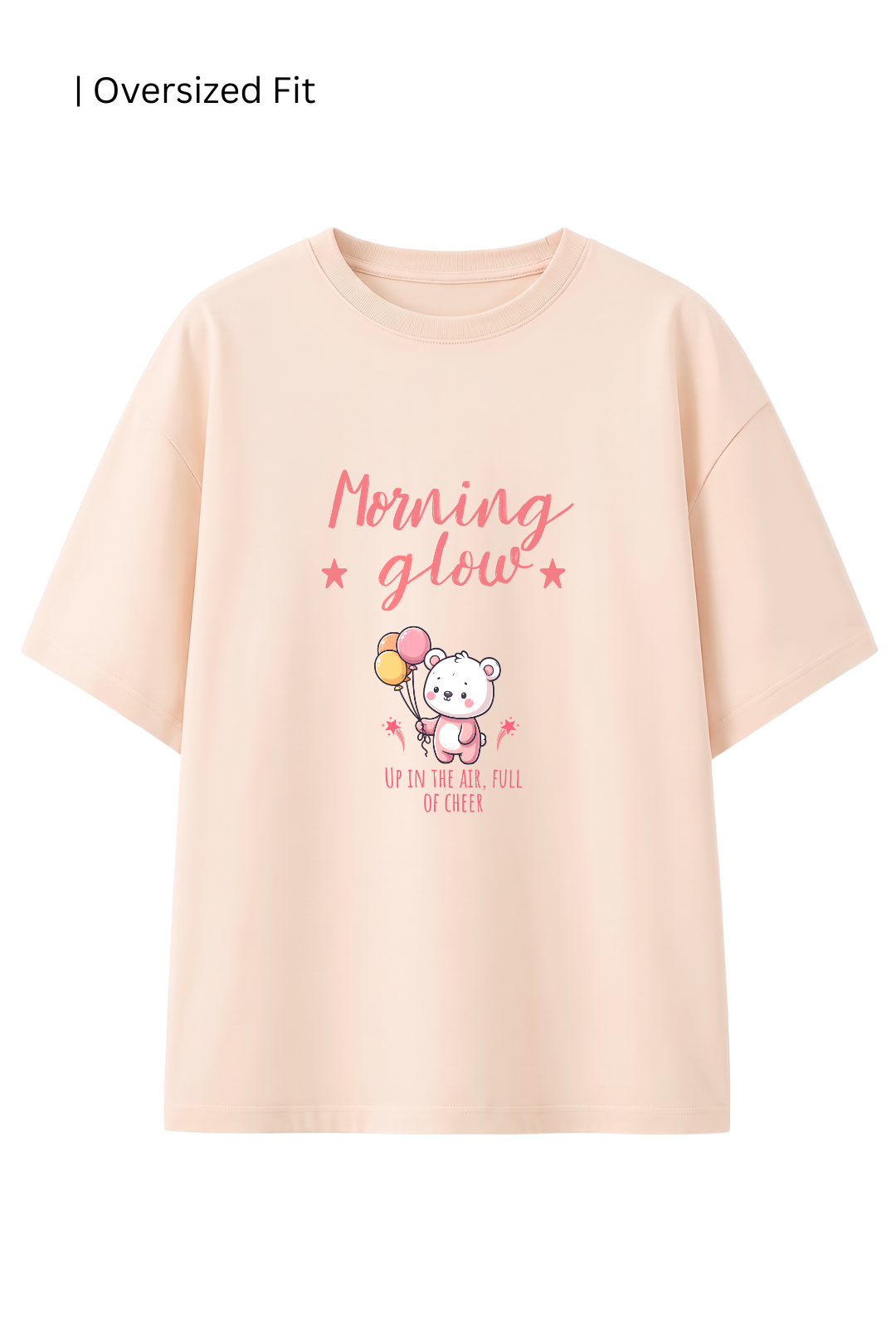 Cotton Oversized Tshirt - Cream - MORNING GLOW